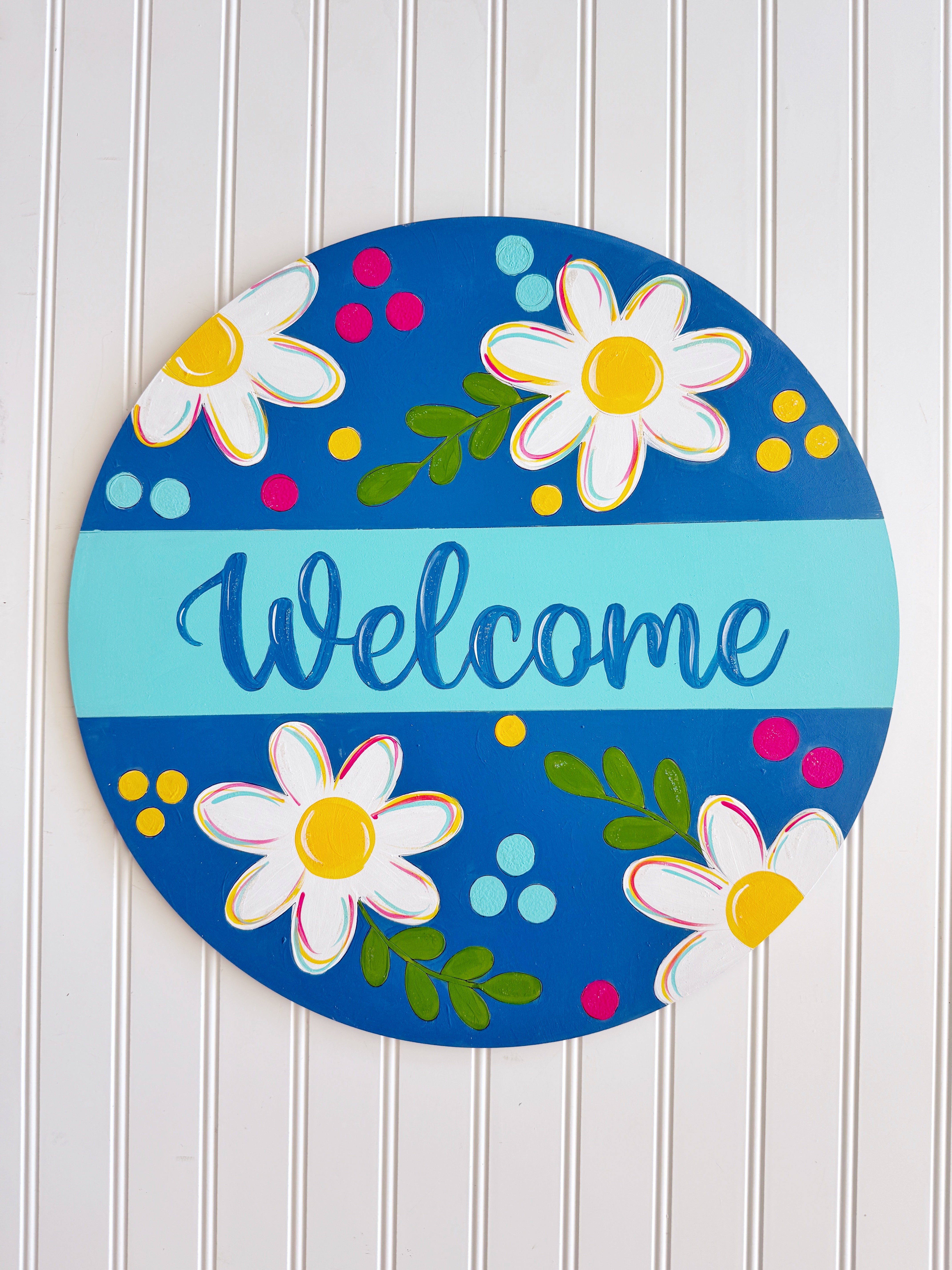 Welcome Floral Split Round Blank