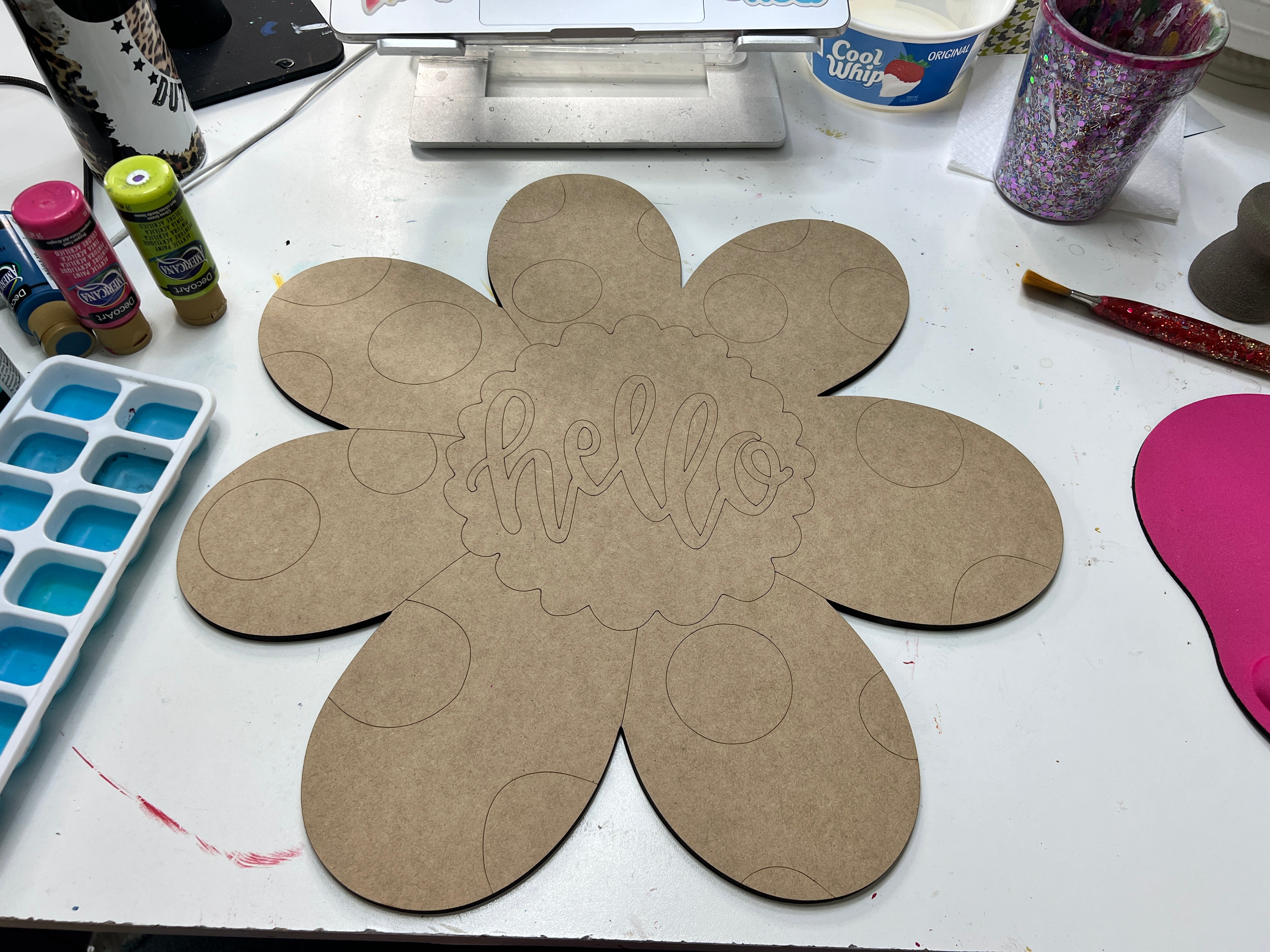 Polka Dot Daisy Blank