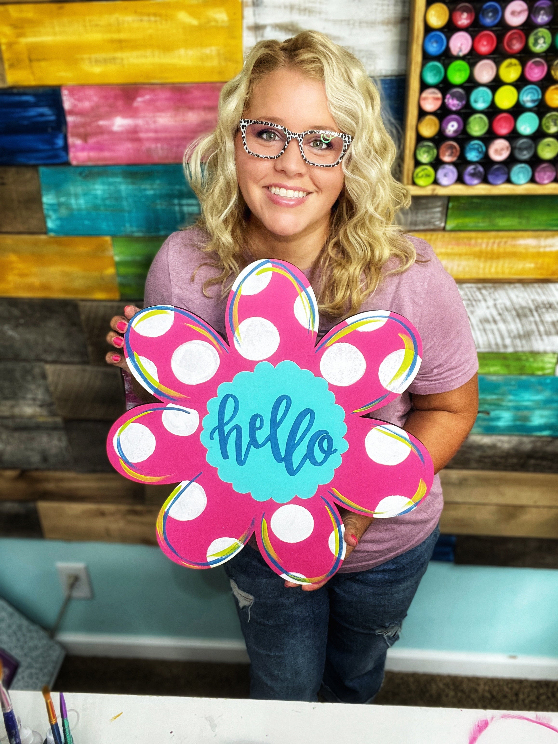 Polka Dot Daisy Blank