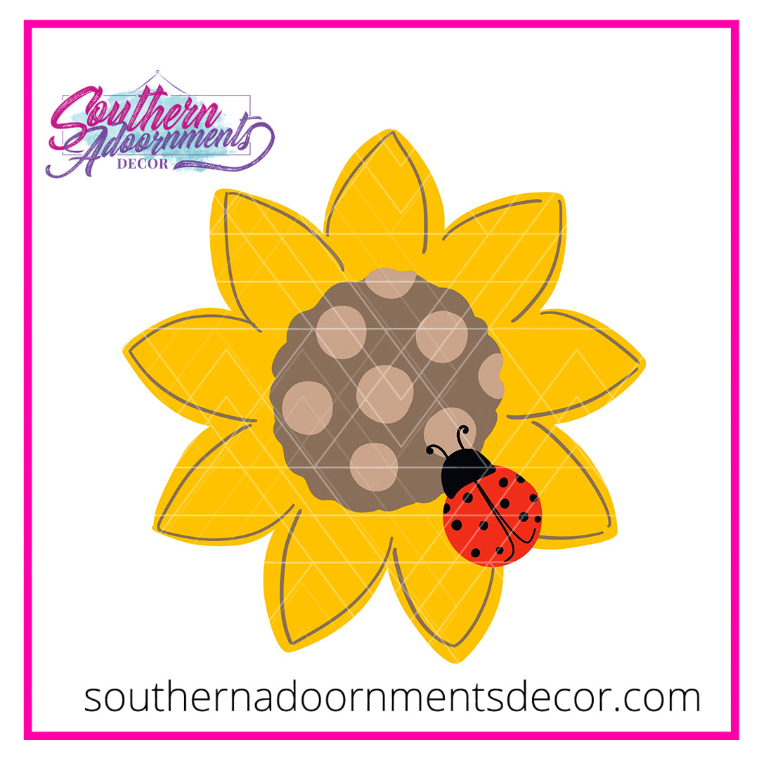 Ladybug Sunflower Blank