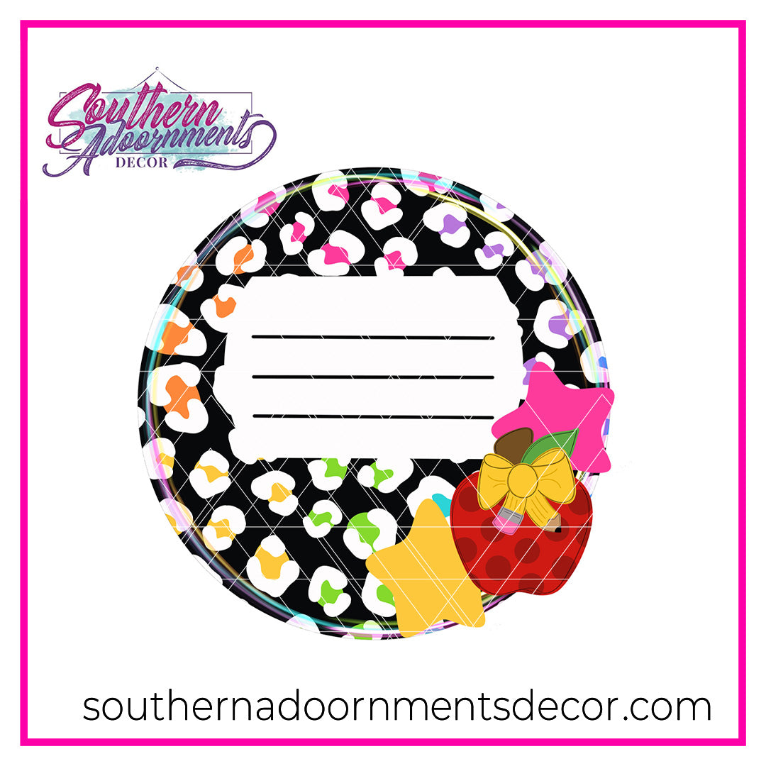 Leopard Teacher Sign Blank