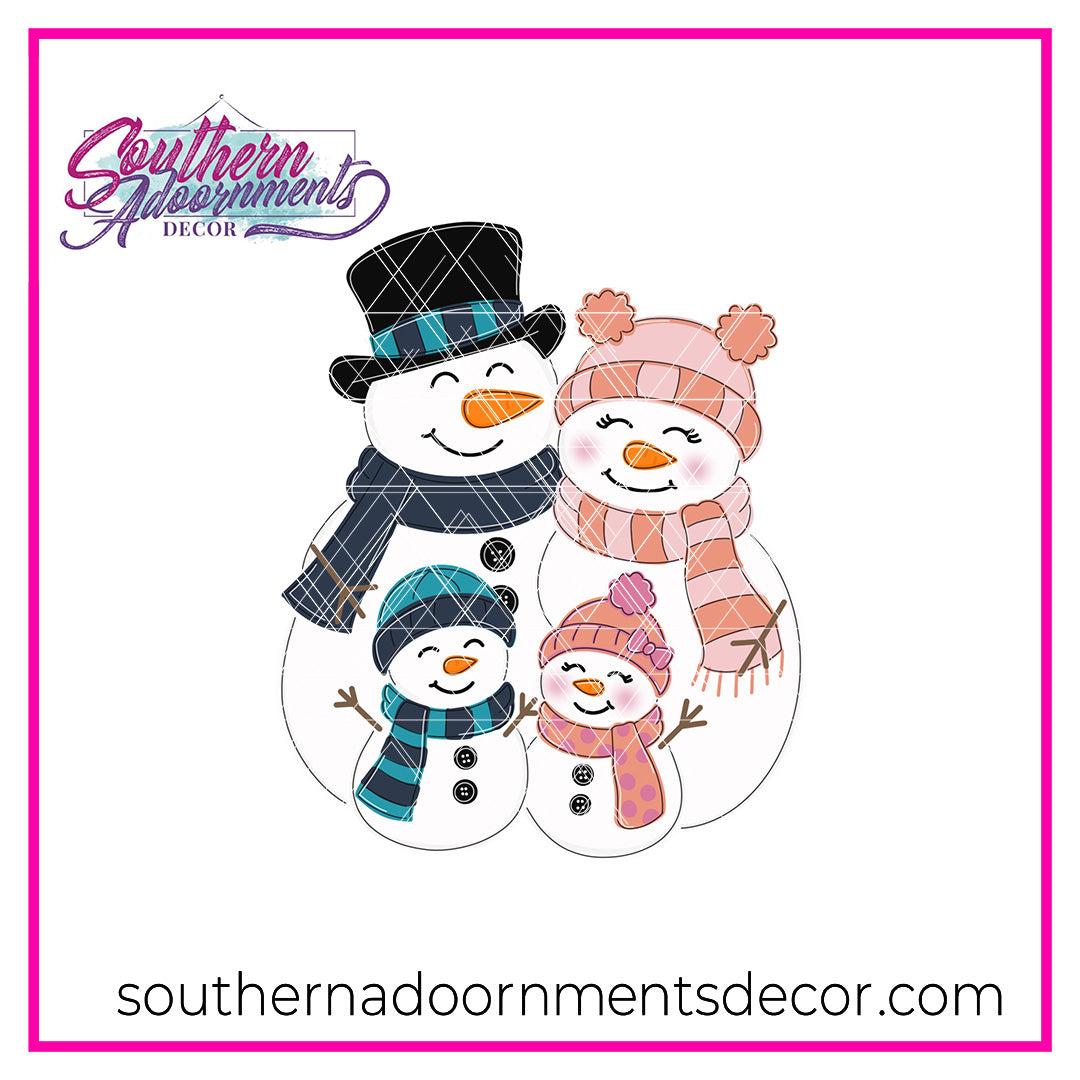 Snow Family Hugs Blank