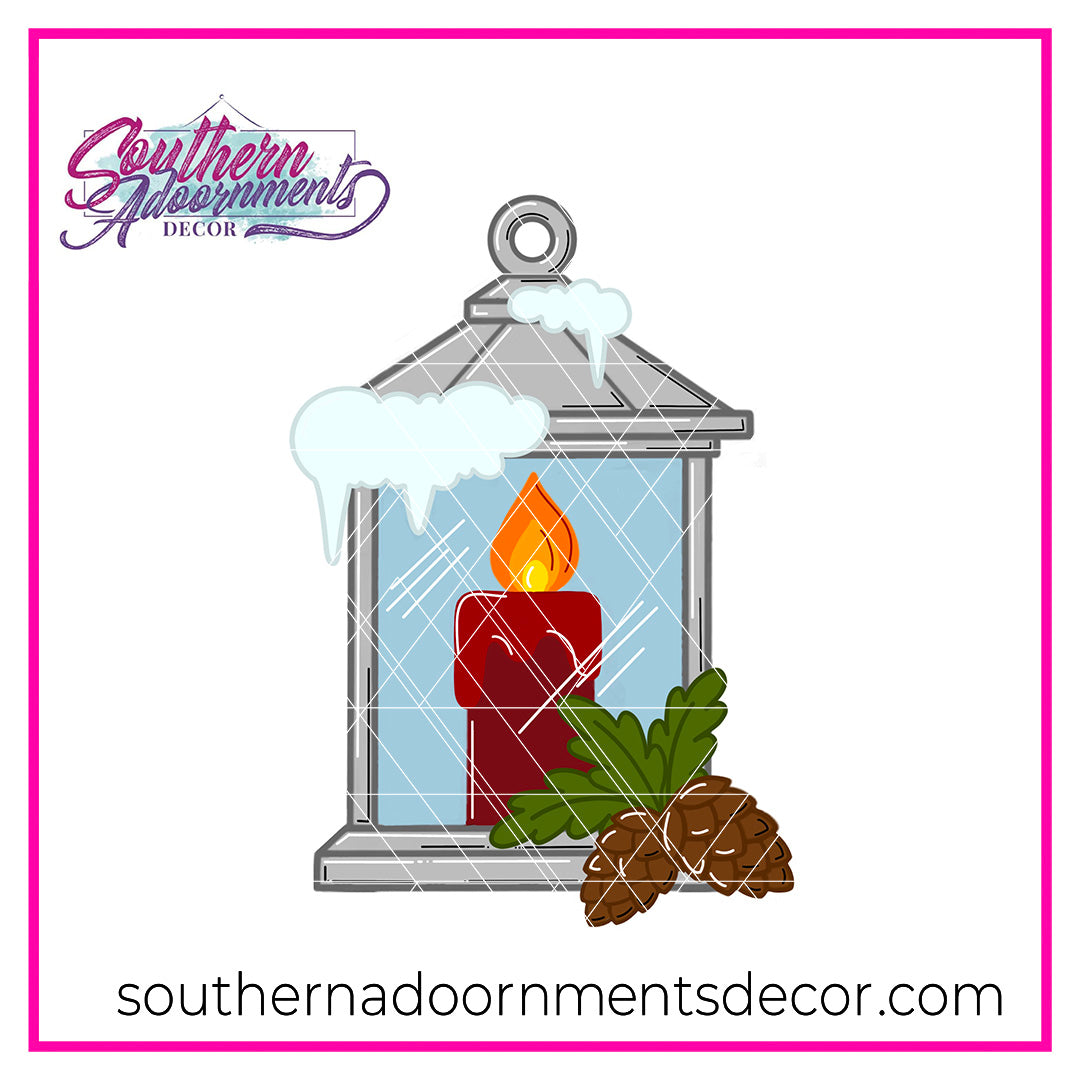 Snowy Winter Lantern Blank