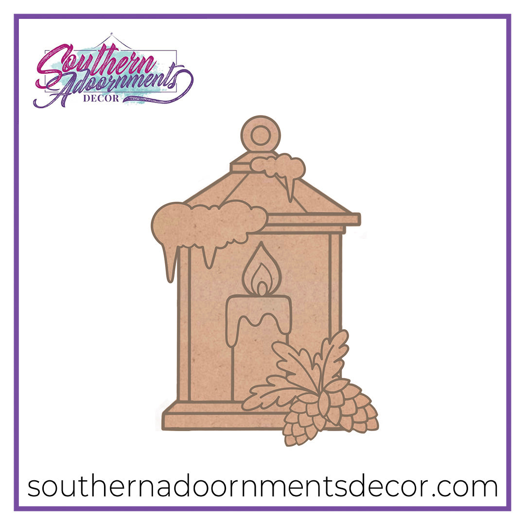 Snowy Winter Lantern Blank