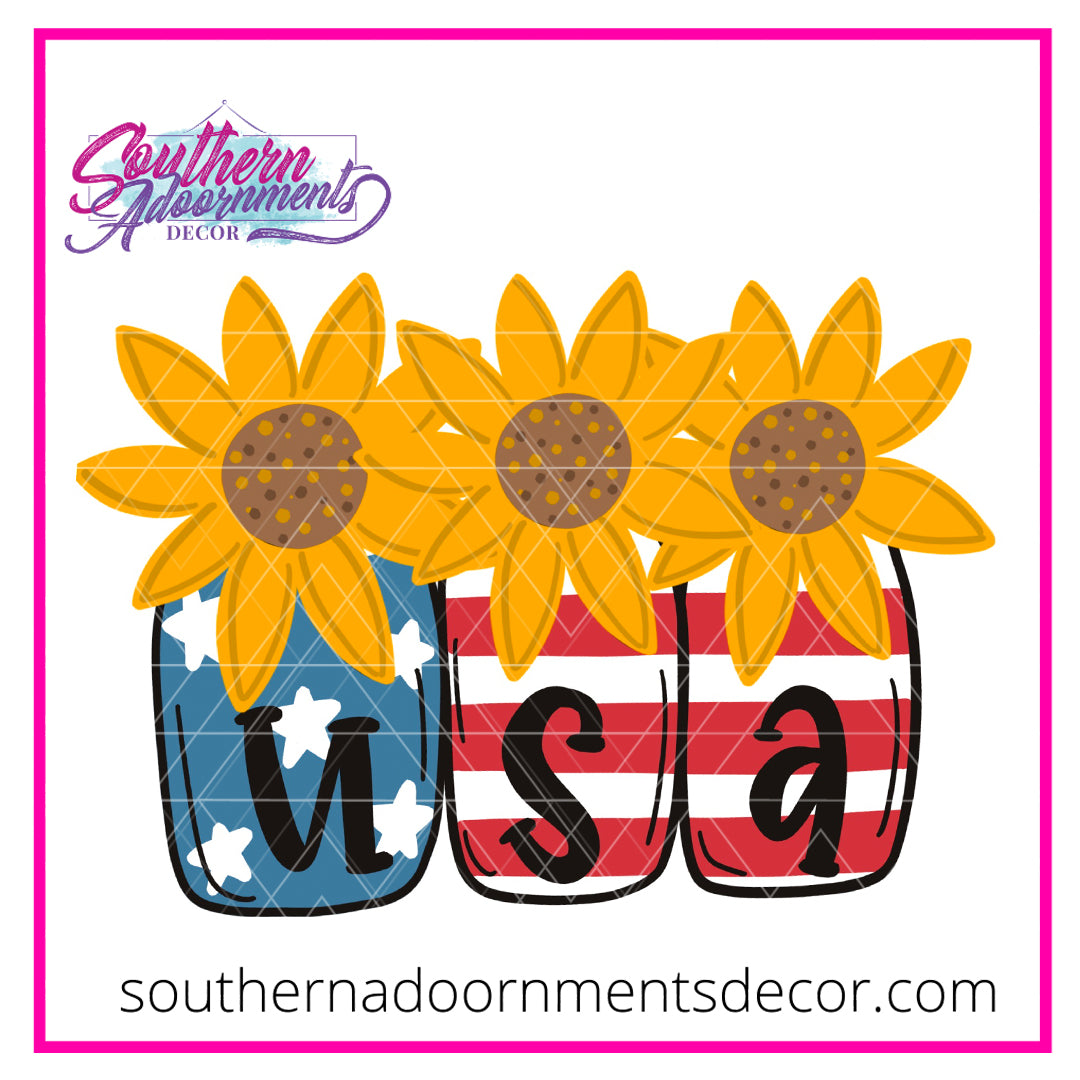 USA Sunflower Jars Blank