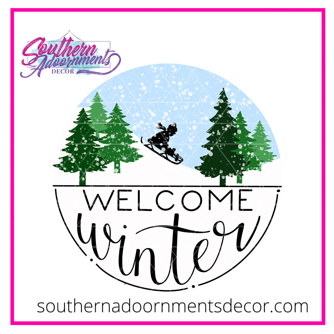 Welcome Winter Downhill Sled Blank