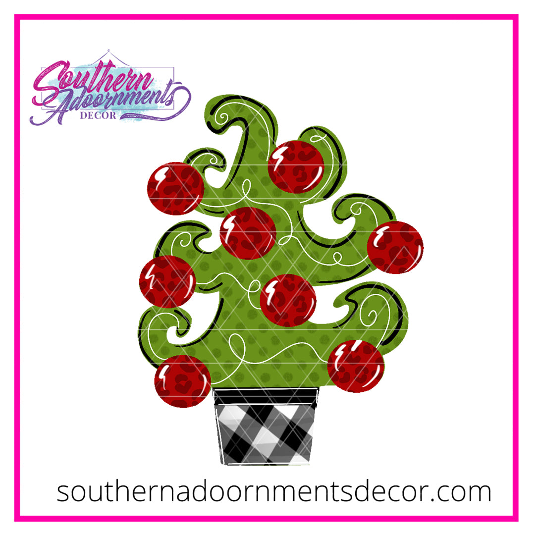 Whimsical Christmas Tree Ornament, Attachment or Door Hanger BLANK