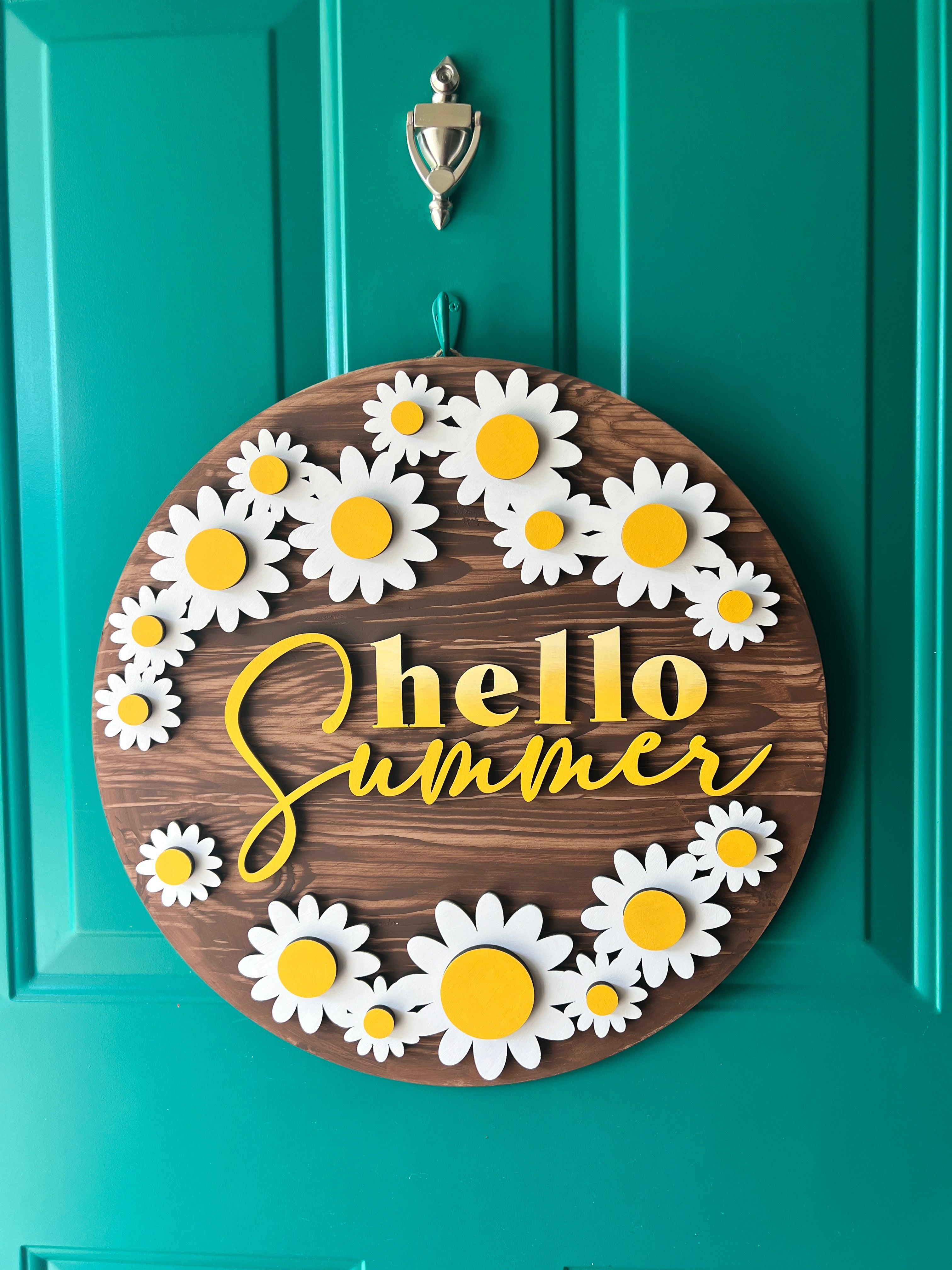 Hello Summer Sign Daisy Door Hanger Blank