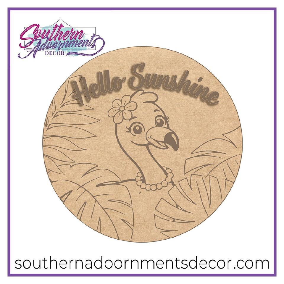 Hello Sunshine Flamingo Blank