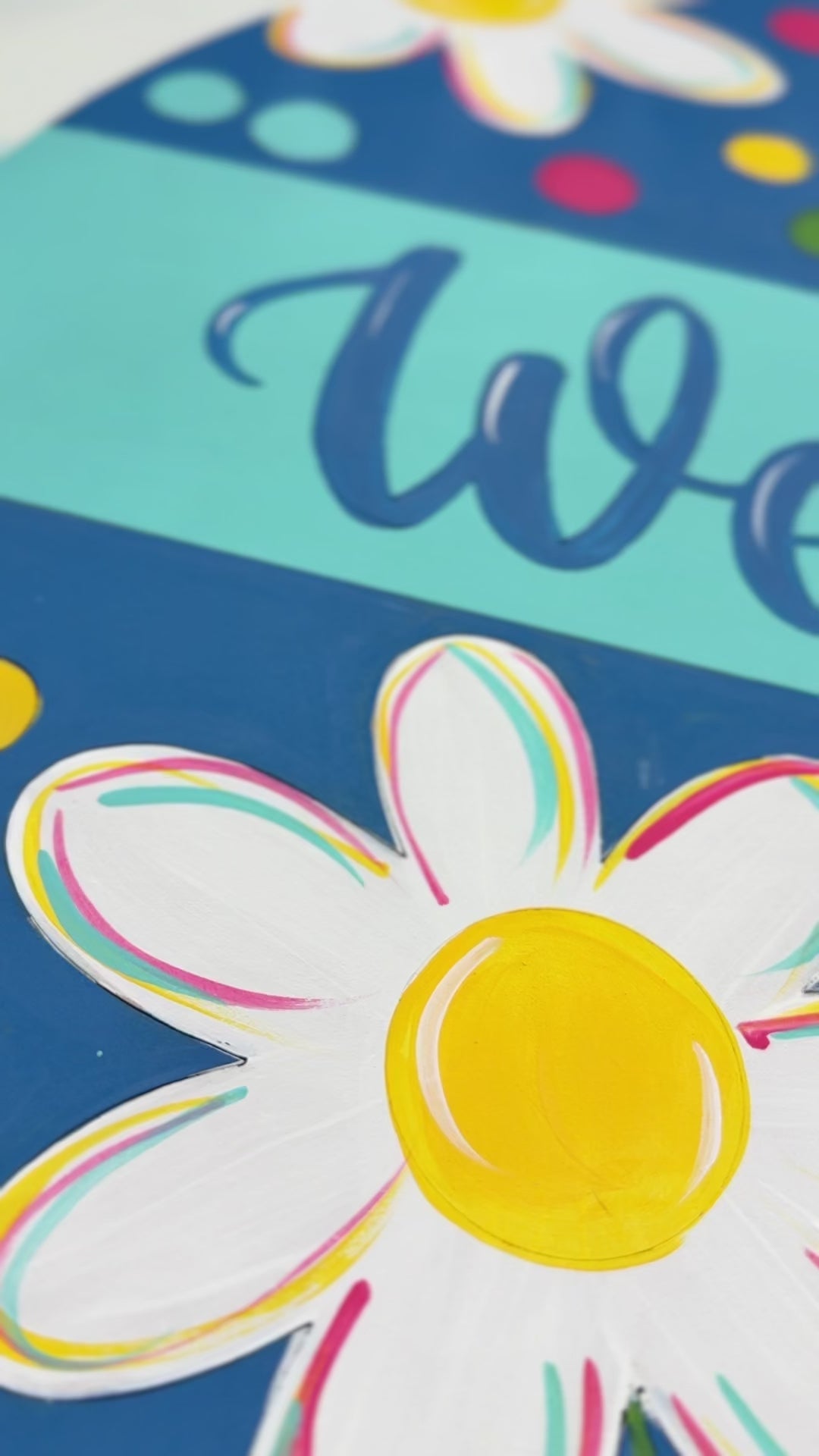 Welcome Floral Split Round Blank