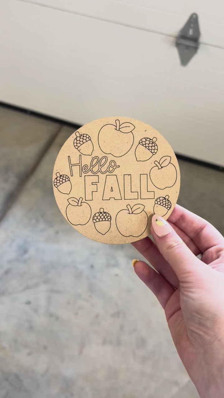 Hello Fall Apples & Acorns Blank