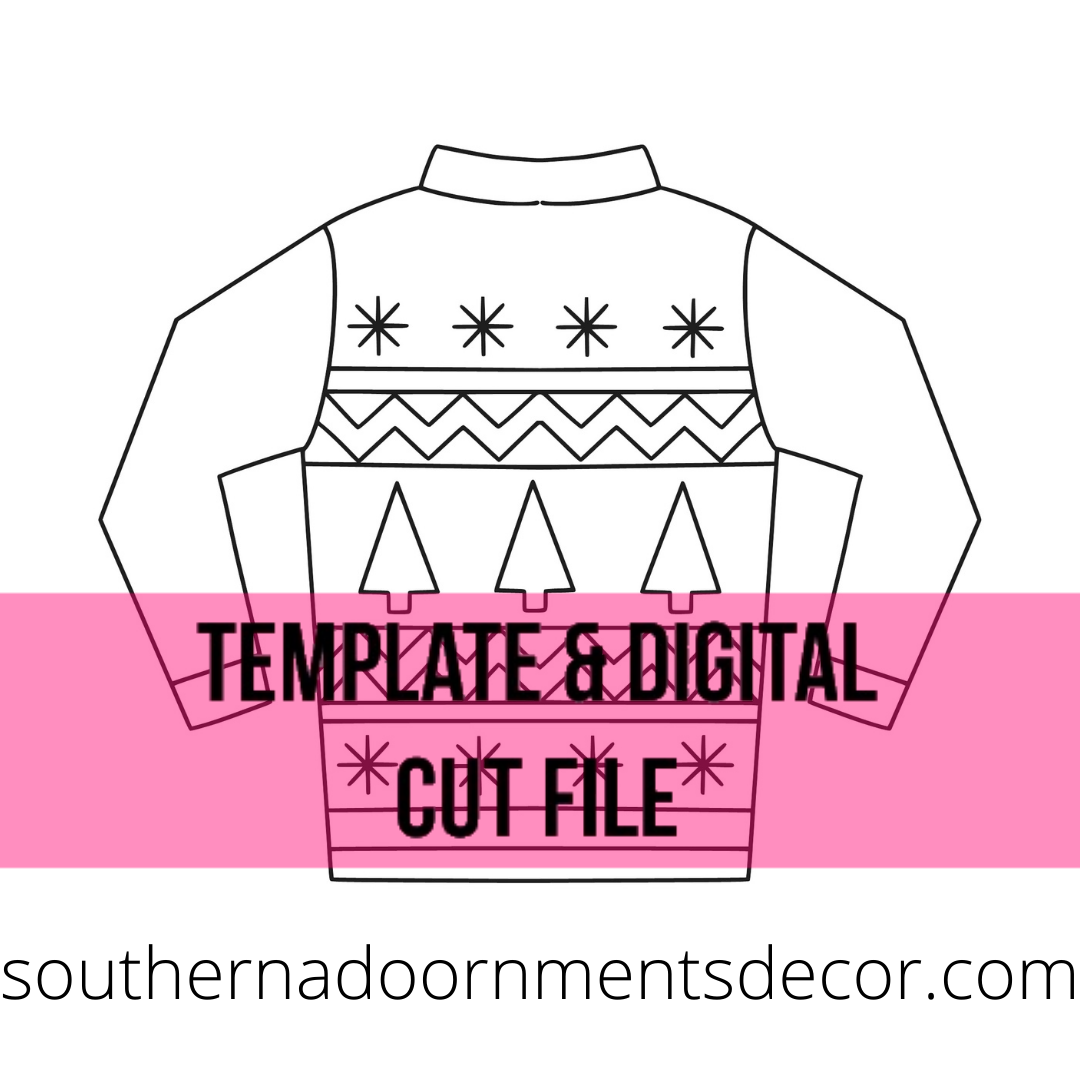 Christmas Sweater Template & Digital Cut File