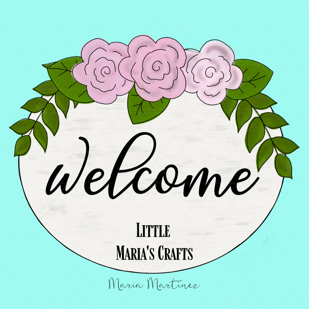 Floral Welcome Wood Cut Out Blank