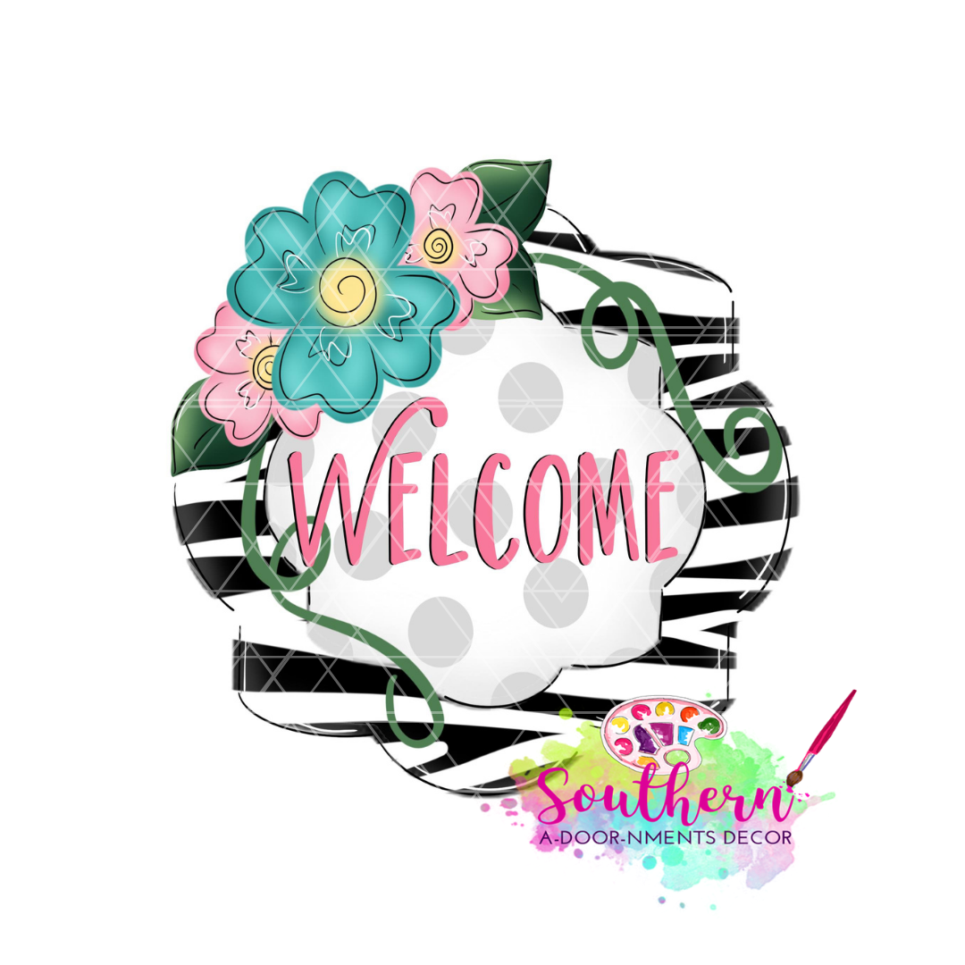 Floral Frame Welcome Template & Digital Cut File