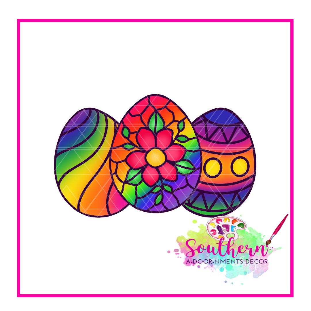 Stained Glass Eggs Template & Digital Cut File