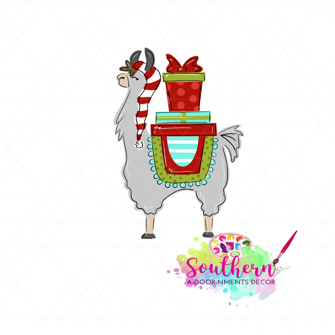Christmas Gift Llama Template & Digital Cut File