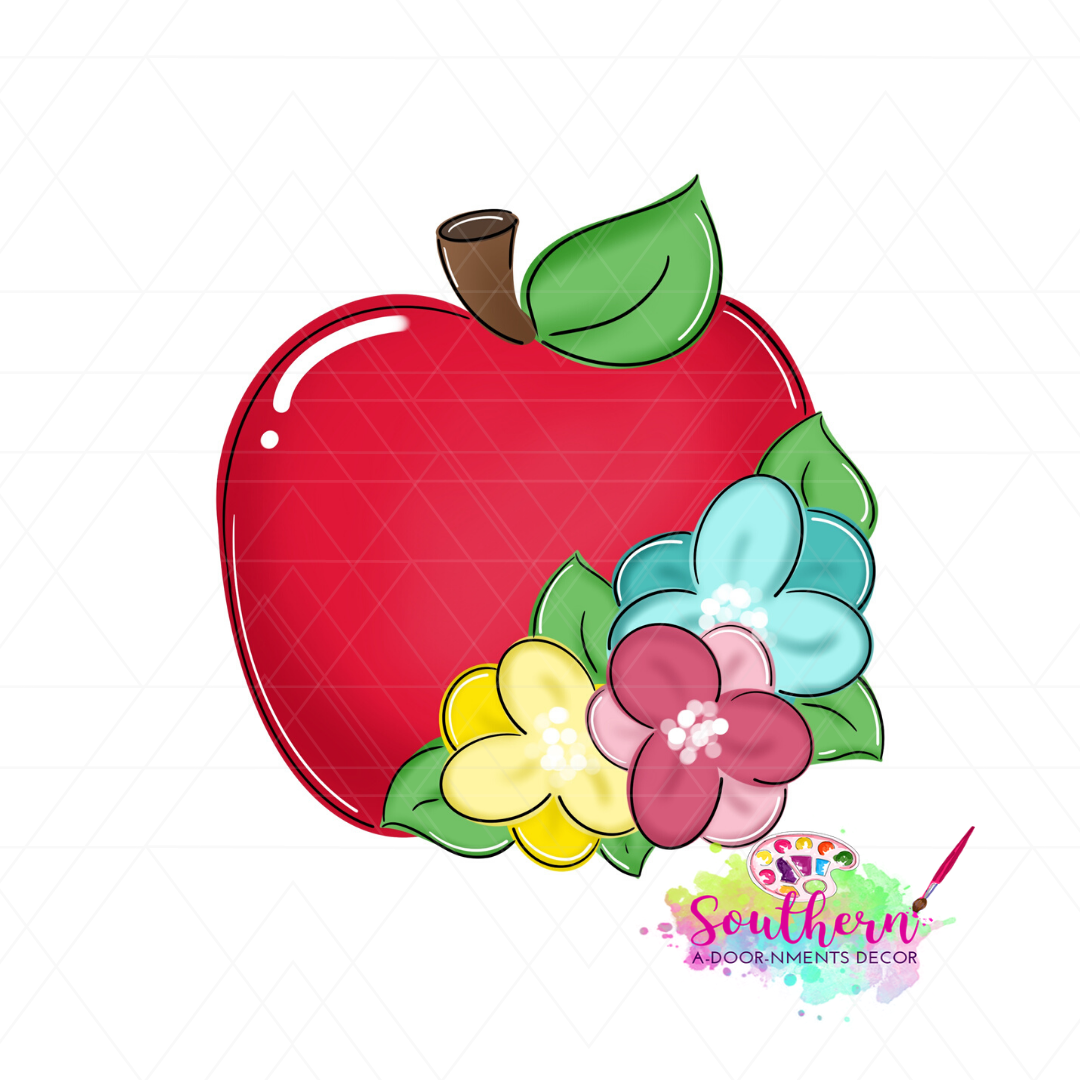 Floral Apple Template & Digital Cut File