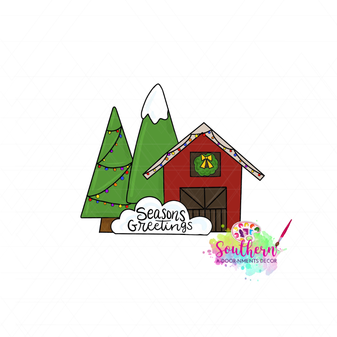 Christmas Barn Template & Digital Cut File