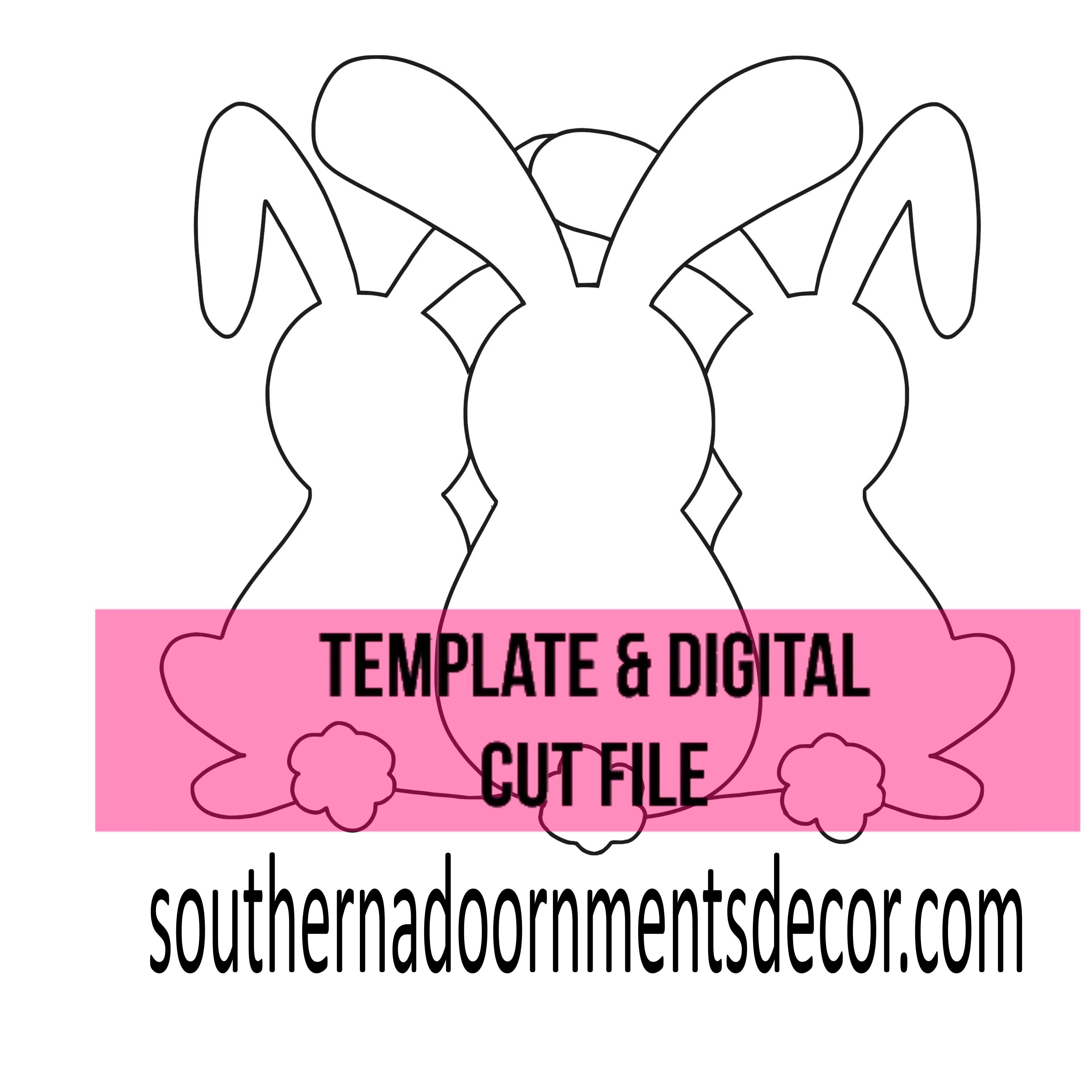 3 Bunnies Template & Digital Cut File