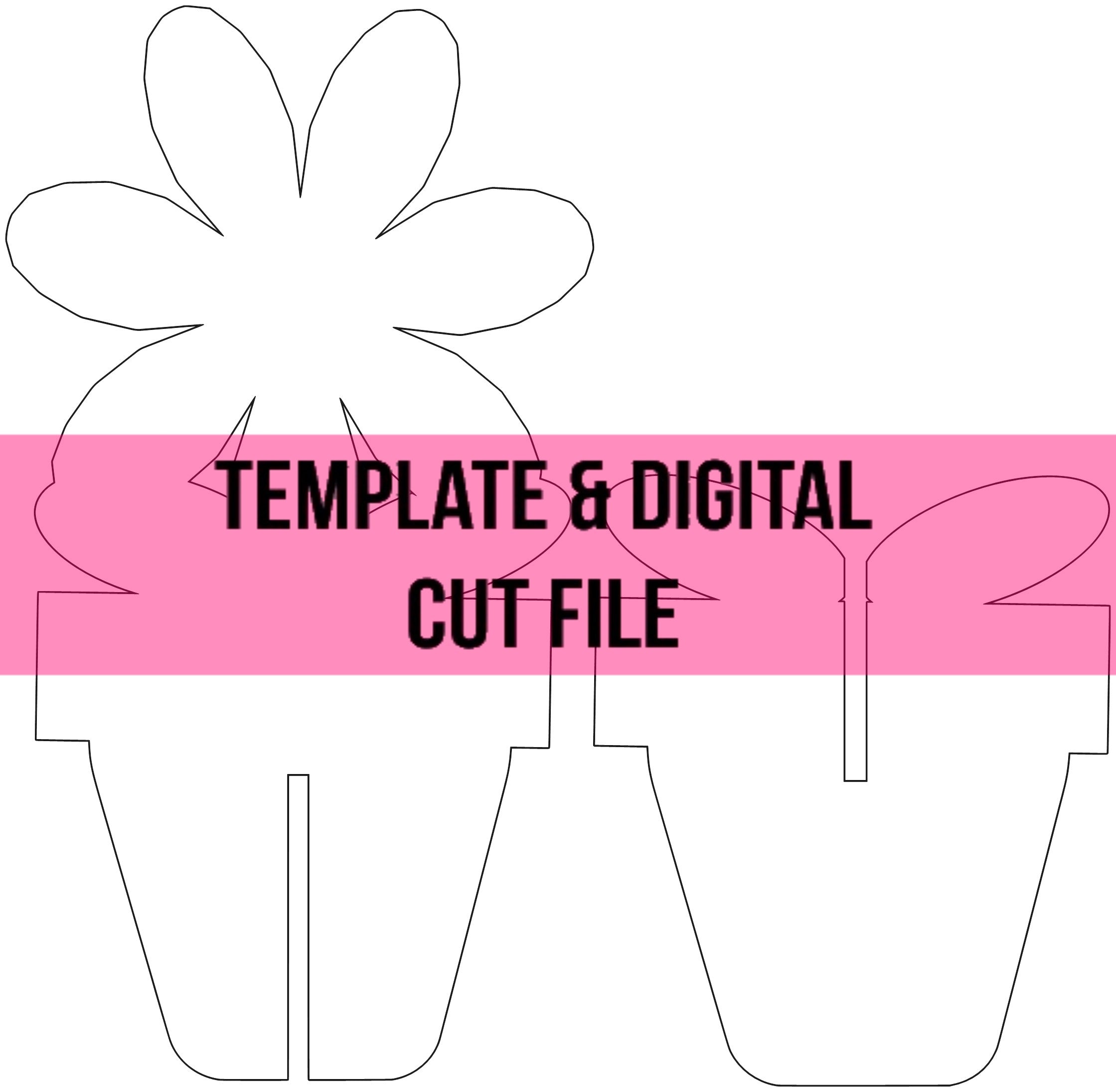 3D Flower Pot Template & Digital Cut File