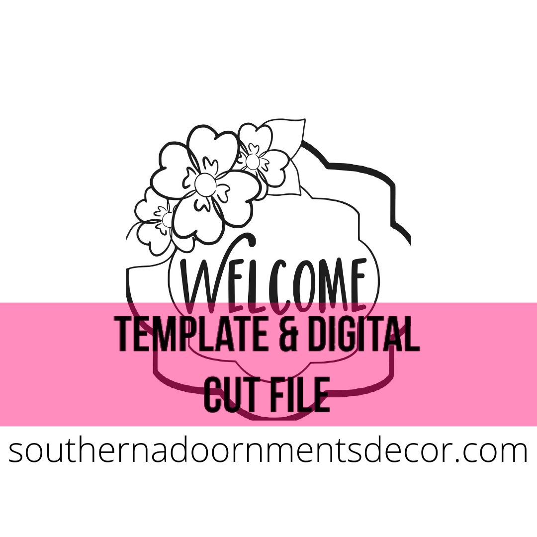 Floral Frame Welcome Template & Digital Cut File