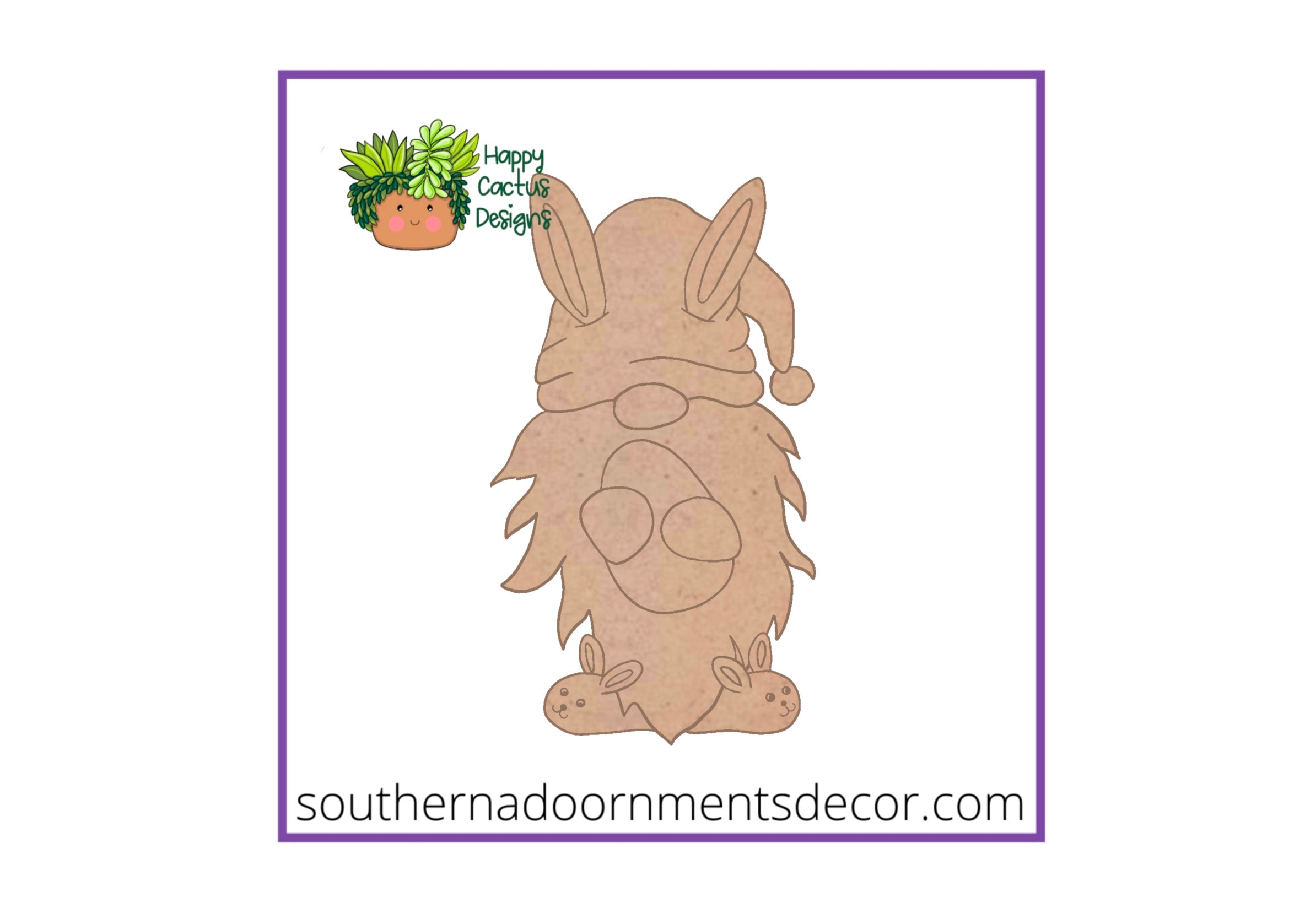 Bunny Gnome Wooden Blank