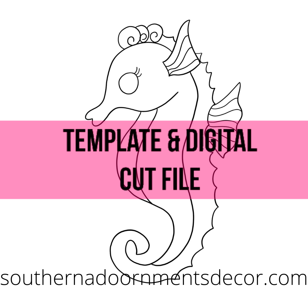 Bright Seahorse Template & Digital Cut File