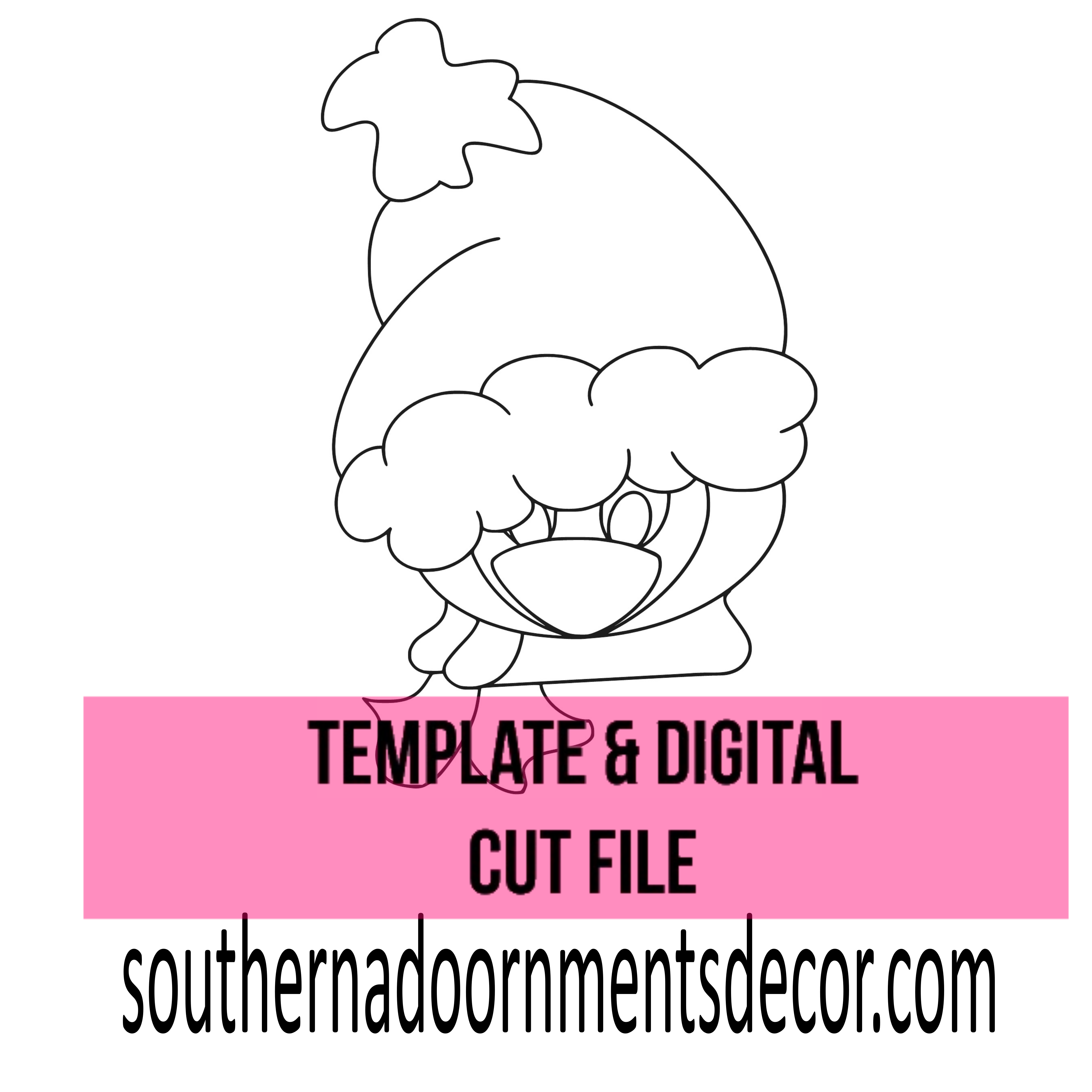 Christmas Penguin Template & Digital Cut File