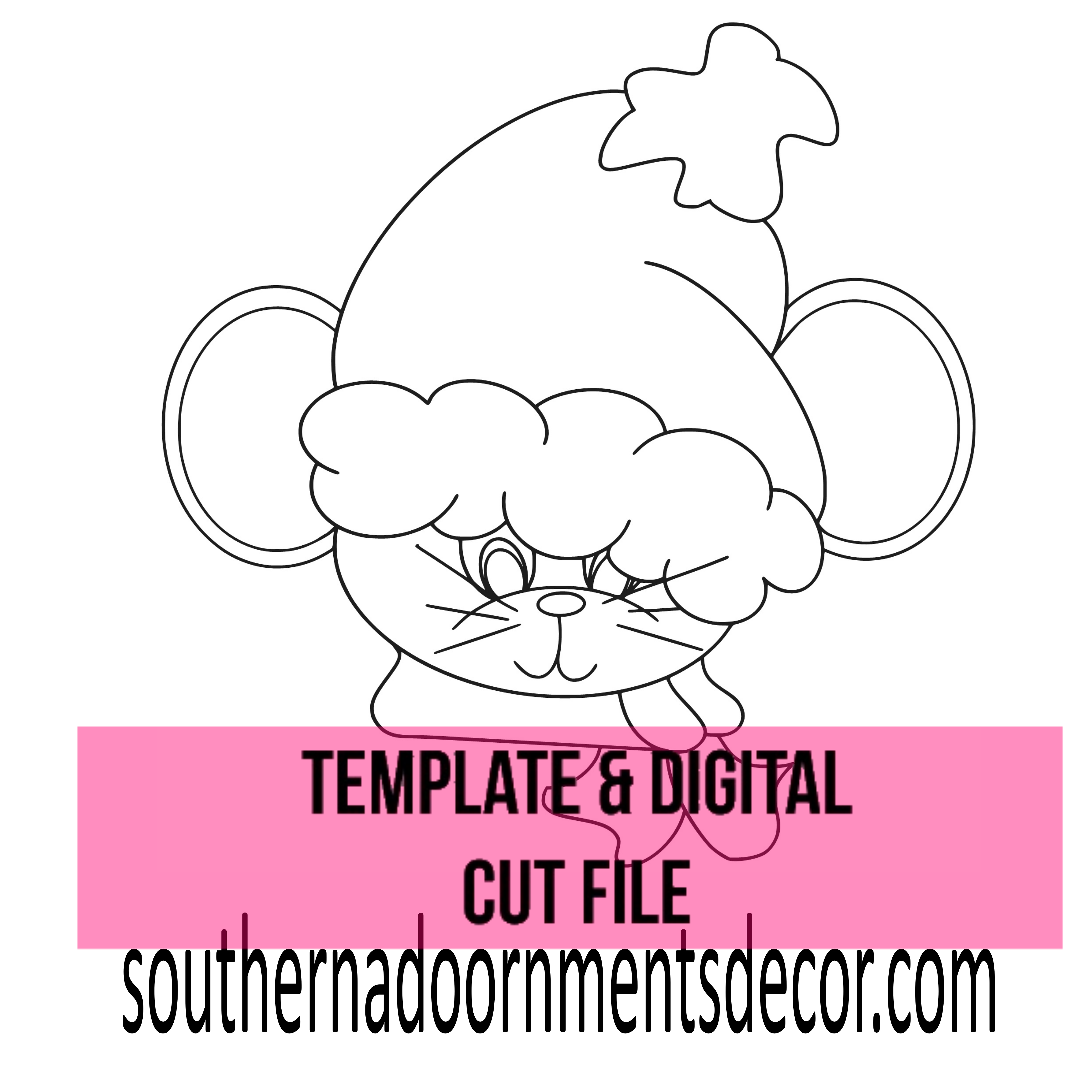Christmas Mouse Template & Digital Cut File