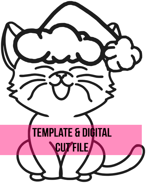 Christmas Kitty Template & Digital Cut File