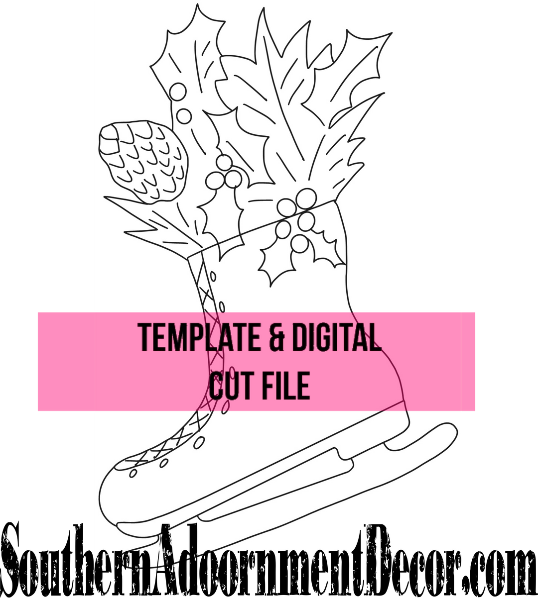 Christmas Ice Skate Template &amp; Digital Cut File – Southern Adoornments ...