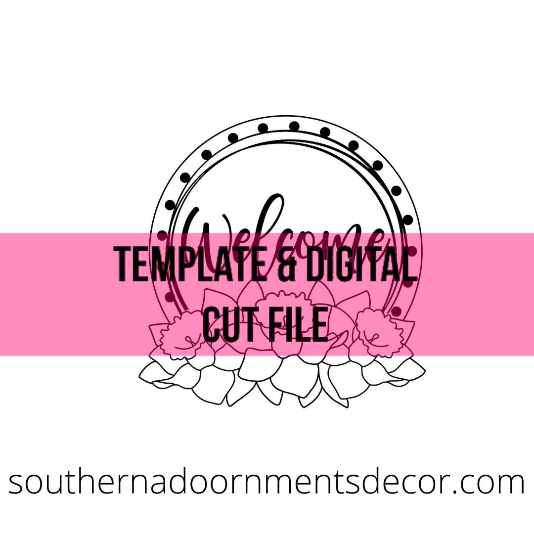 Daffodil Circle Welcome Template & Digital Cut File