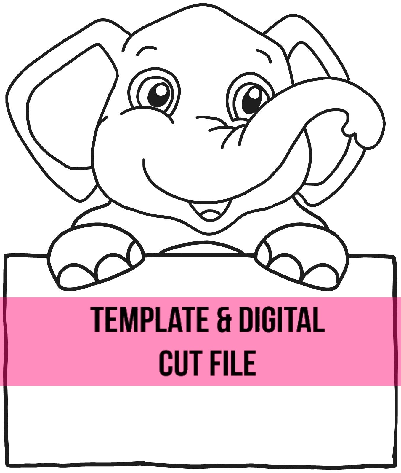 Elephant Sign Template & Digital Cut File
