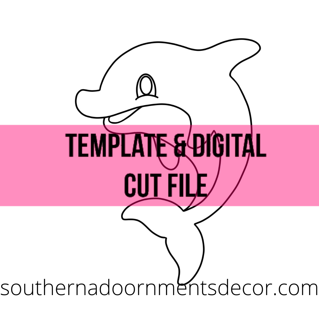 Excited Dolphin Template & Digital Cut File
