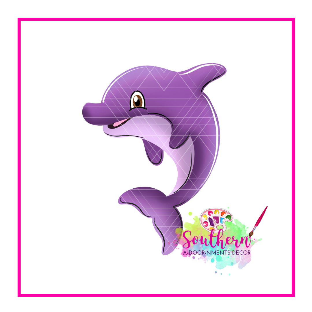 Excited Dolphin Template & Digital Cut File