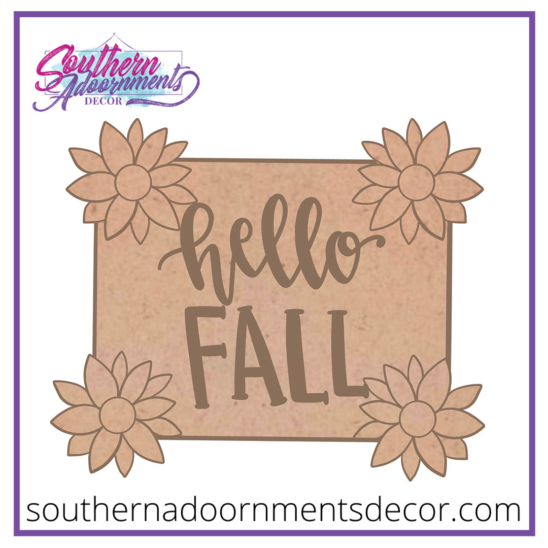 Fall Sunflower Sign Blank