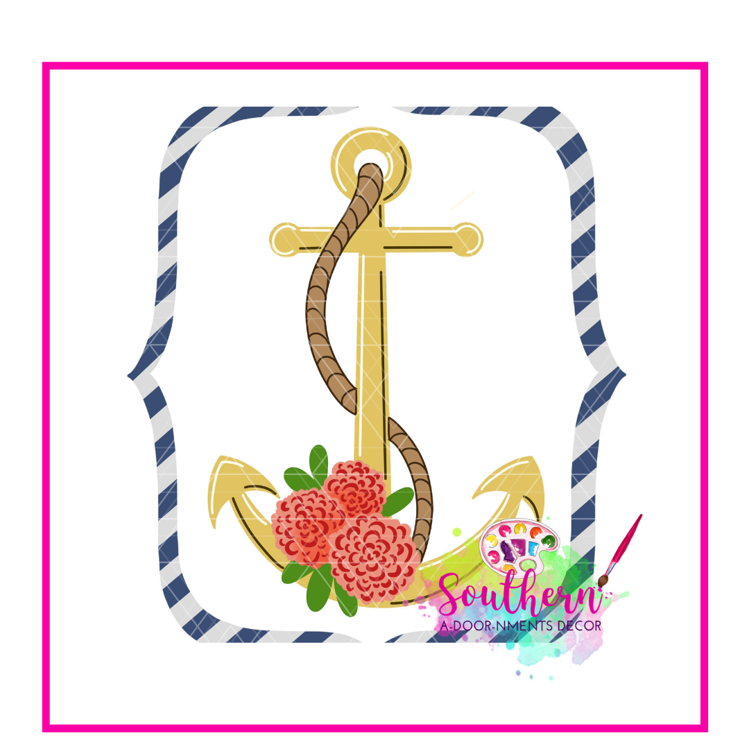 Floral Anchor Template & Digital Cut File