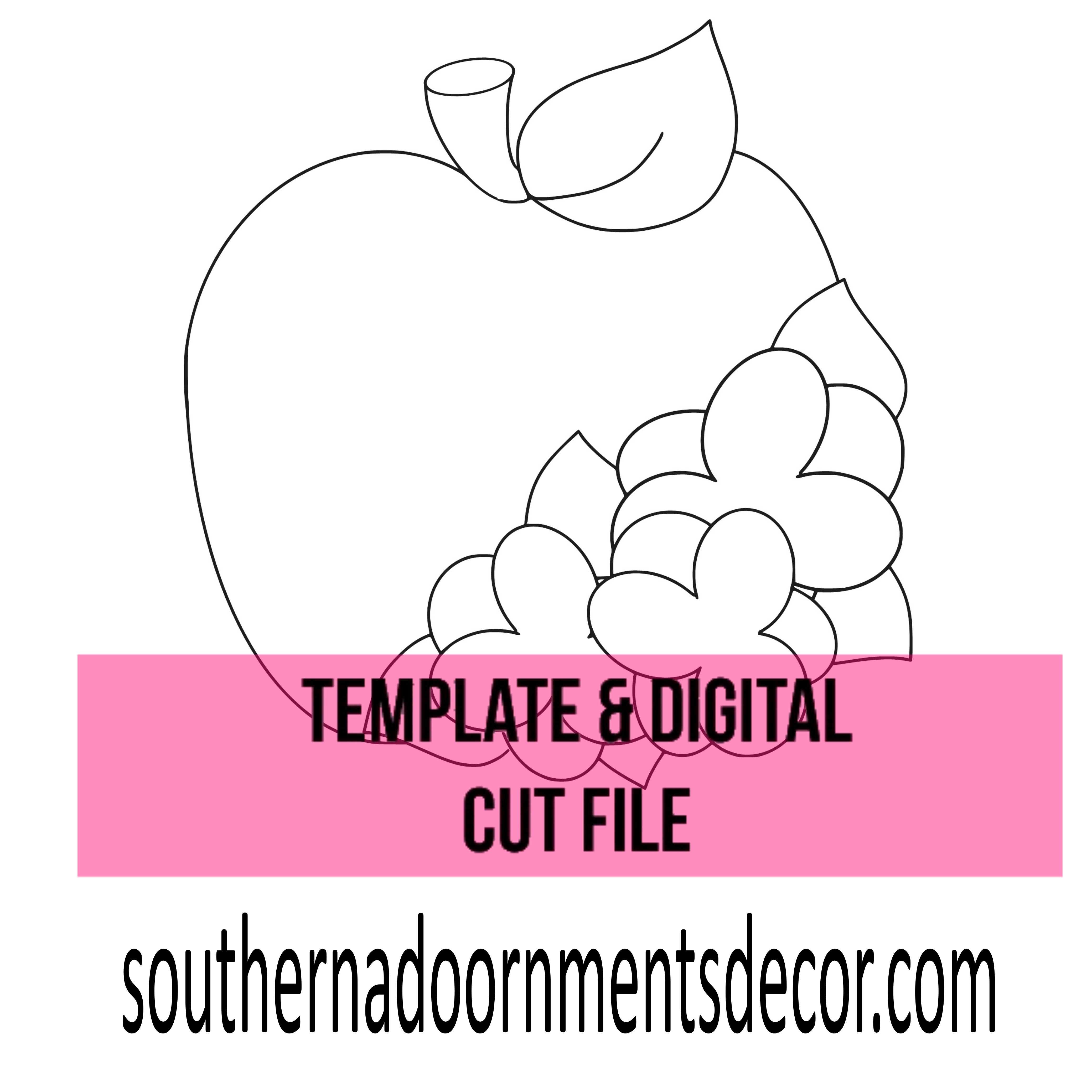 Floral Apple Template & Digital Cut File