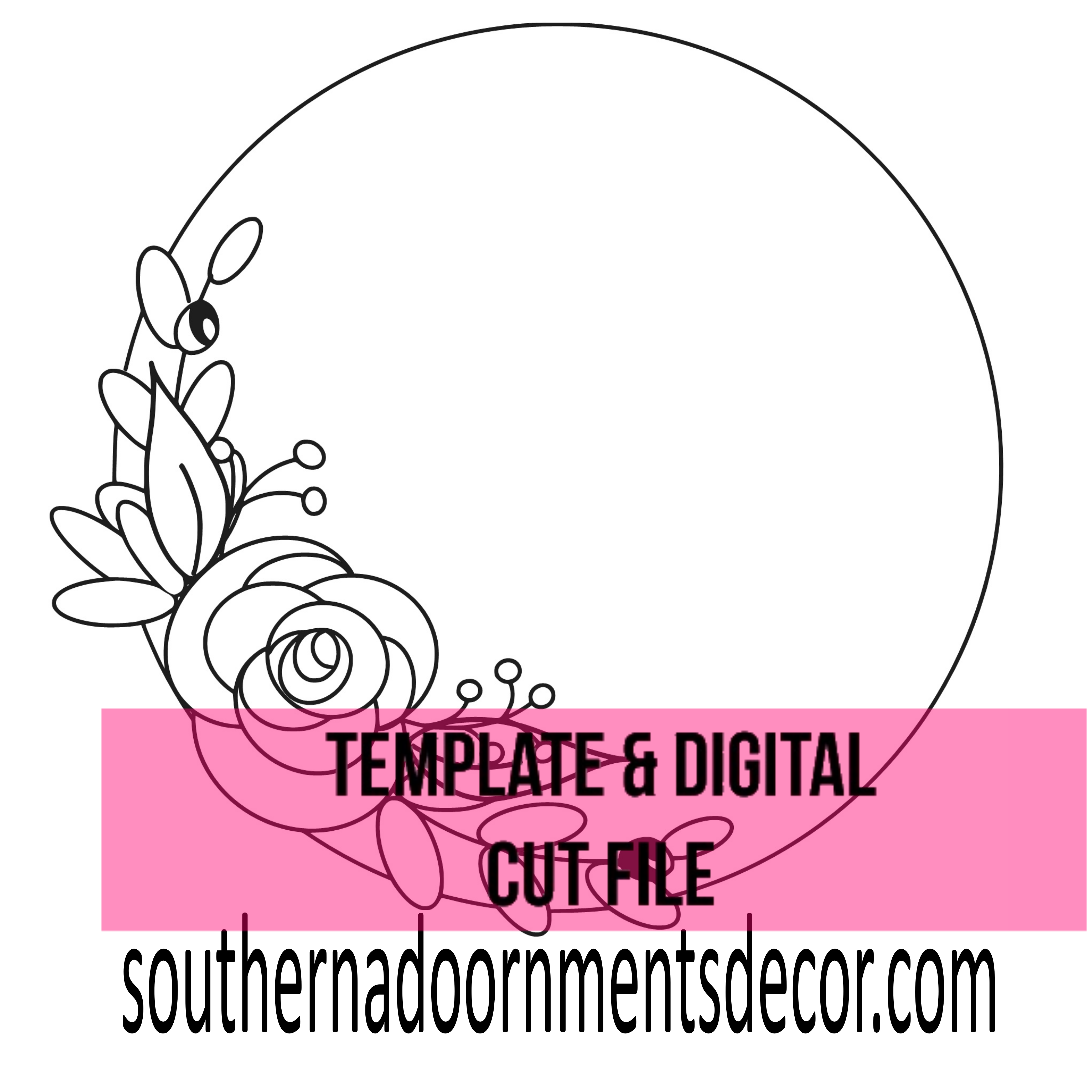 Floral Circle Template & Digital Cut File