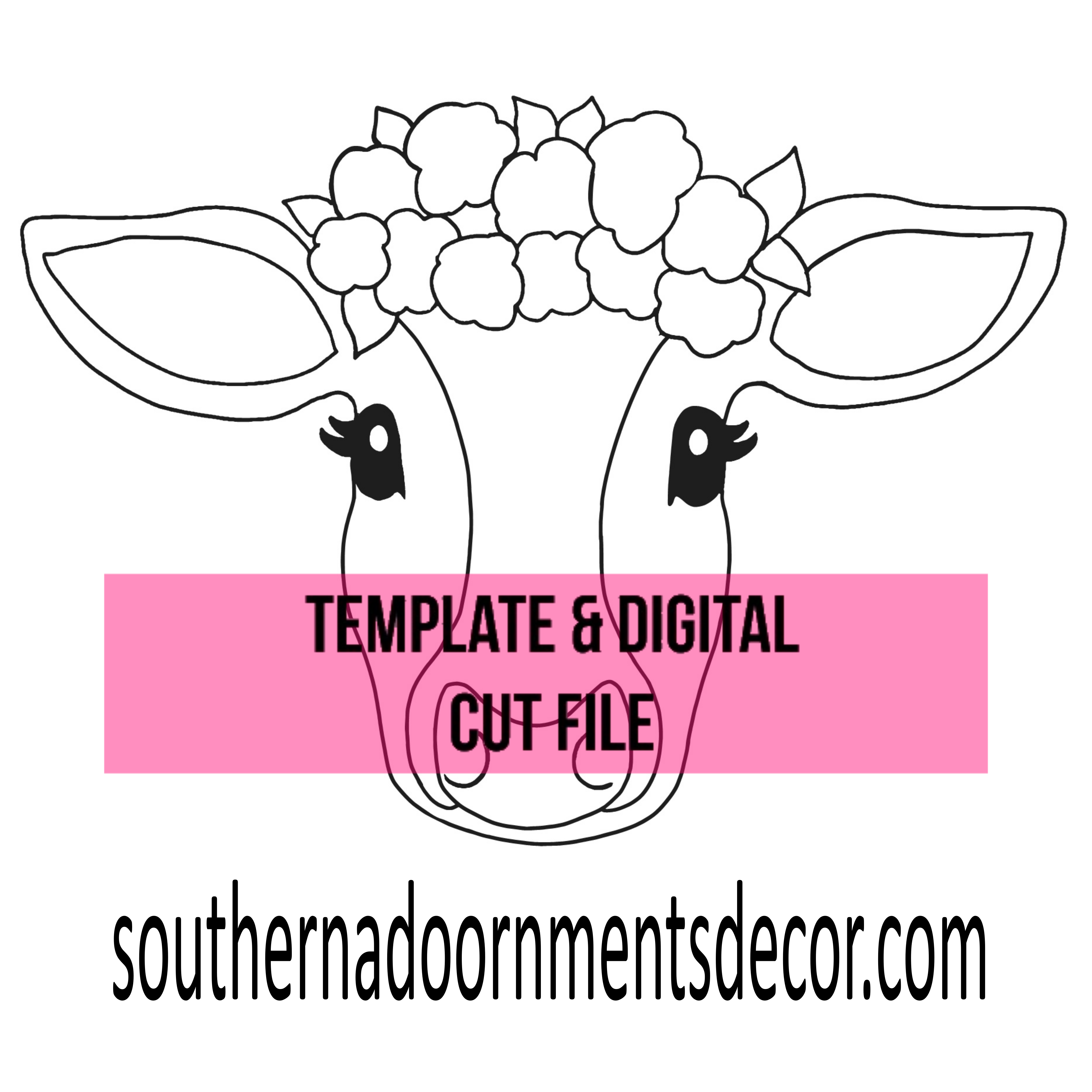 Floral Cow Template & Digital Cut File