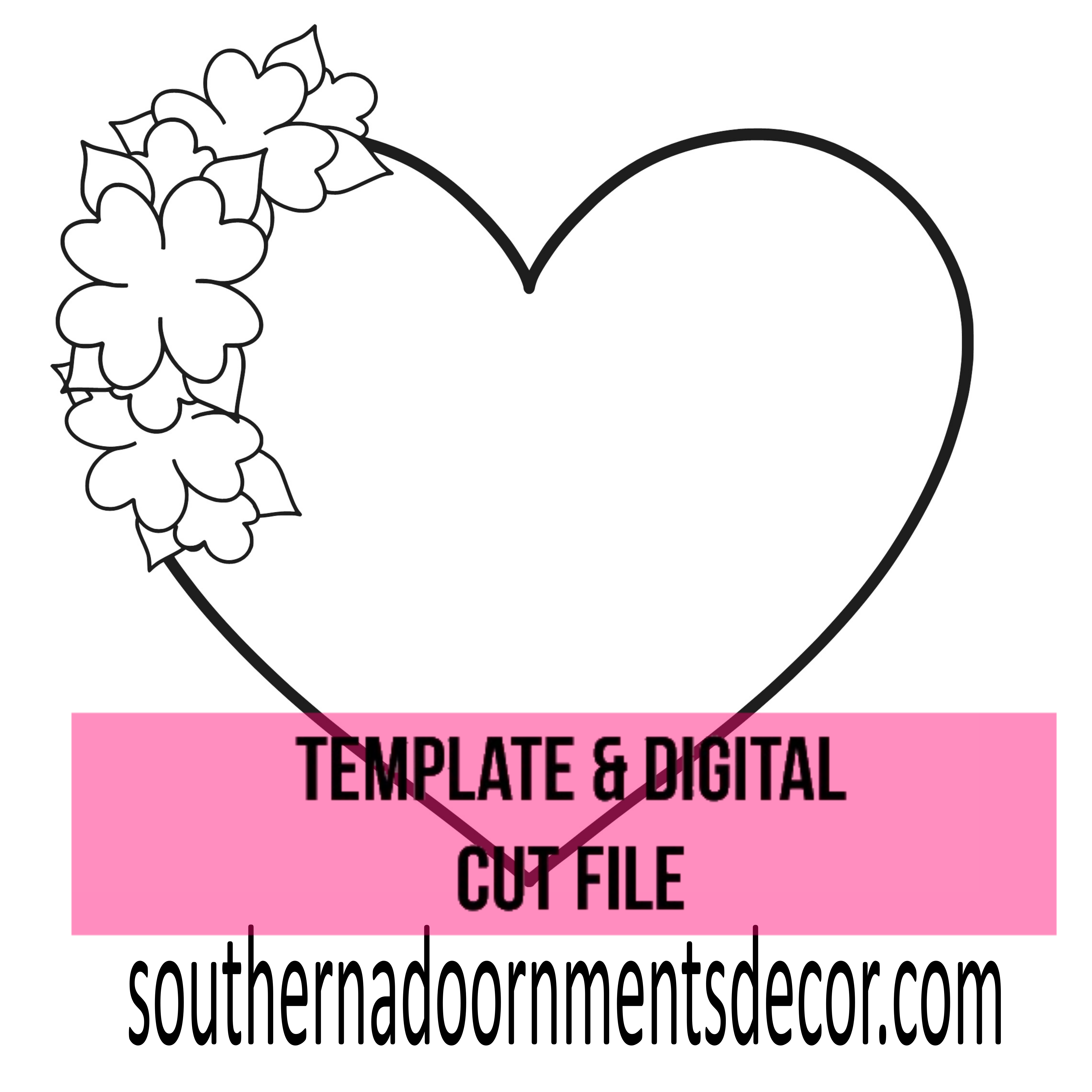 Floral Heart Template & Digital Cut File