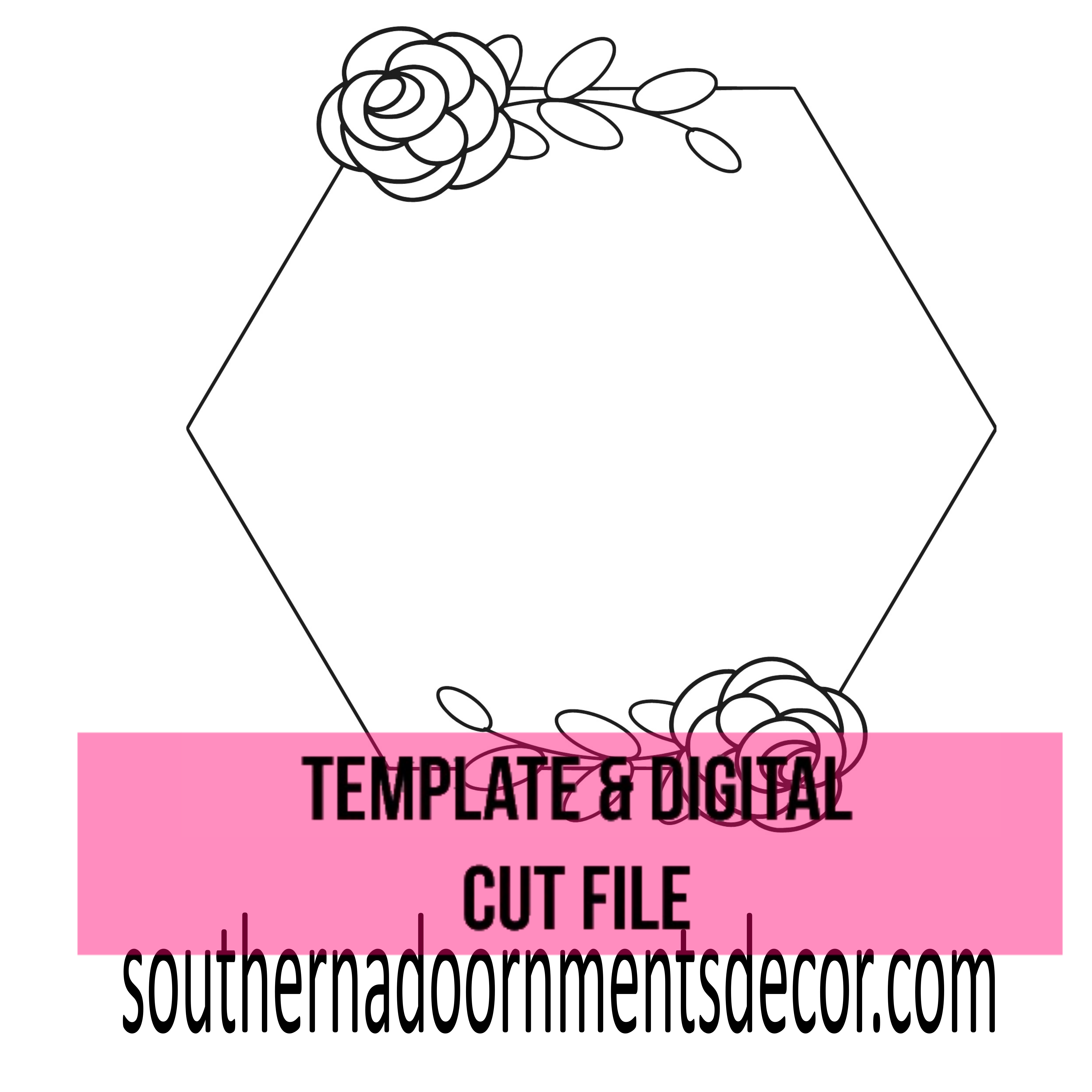 Floral Hex Template & Digital Cut File
