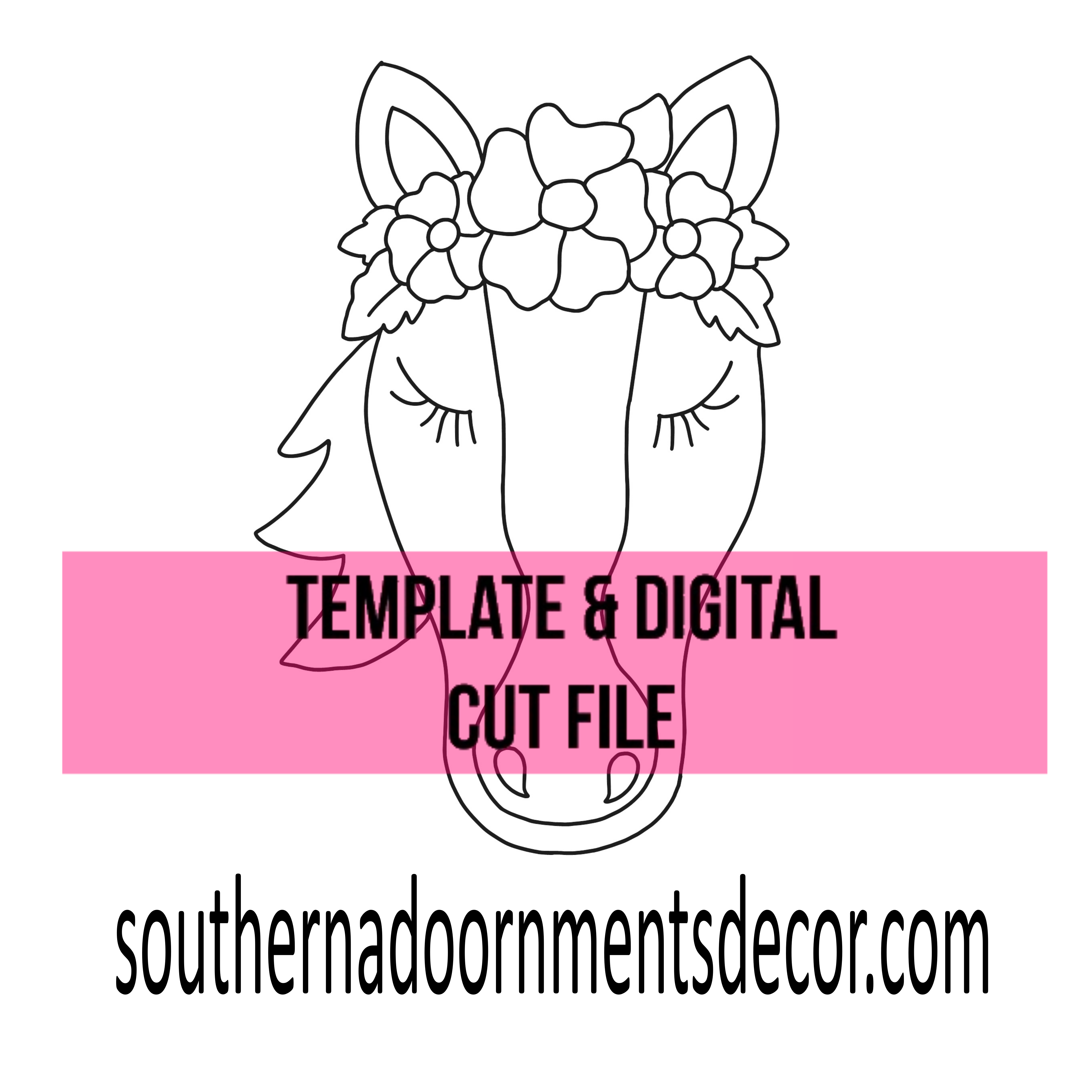 Floral Horse Template & Digital Cut File
