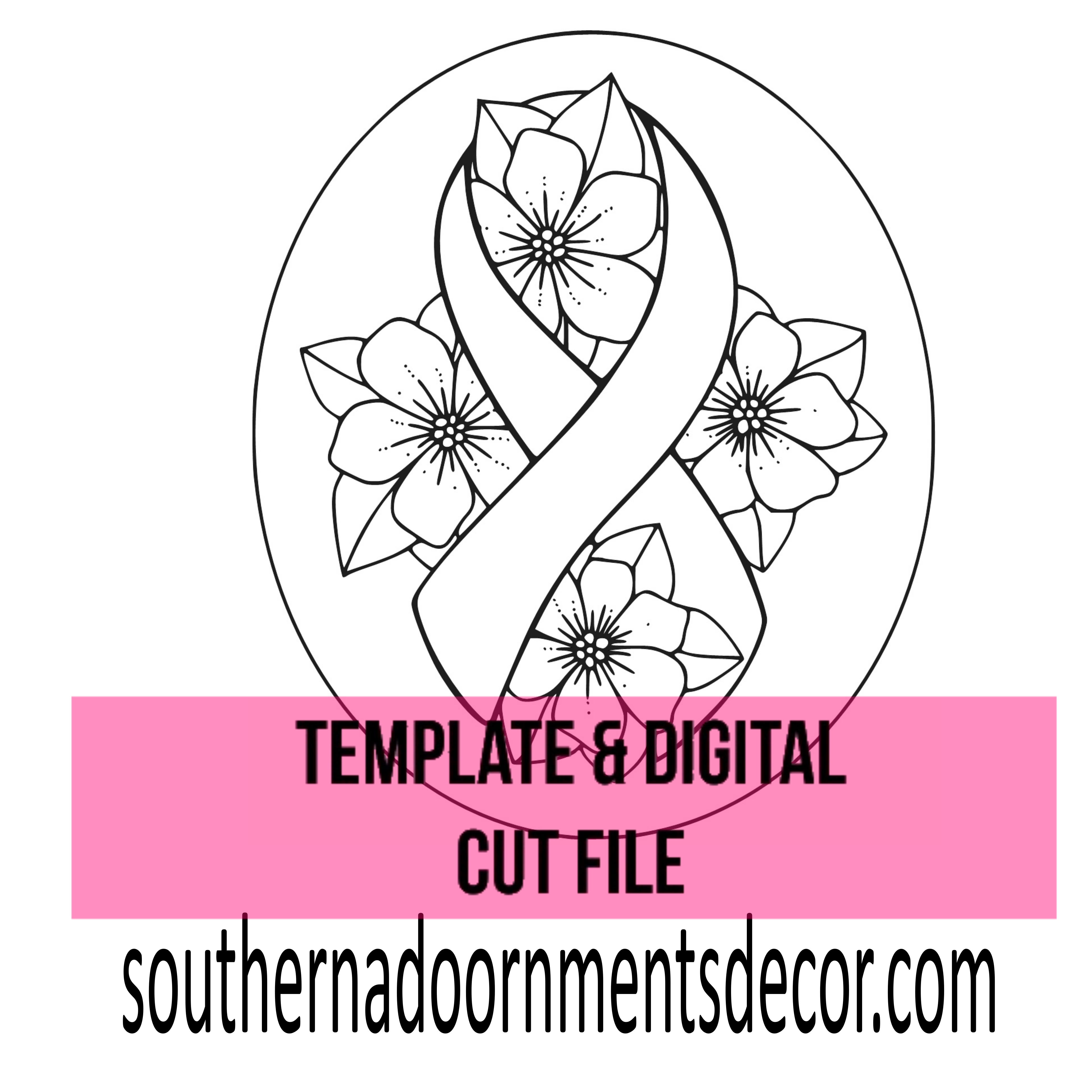Floral Ribbon Template & Digital Cut File