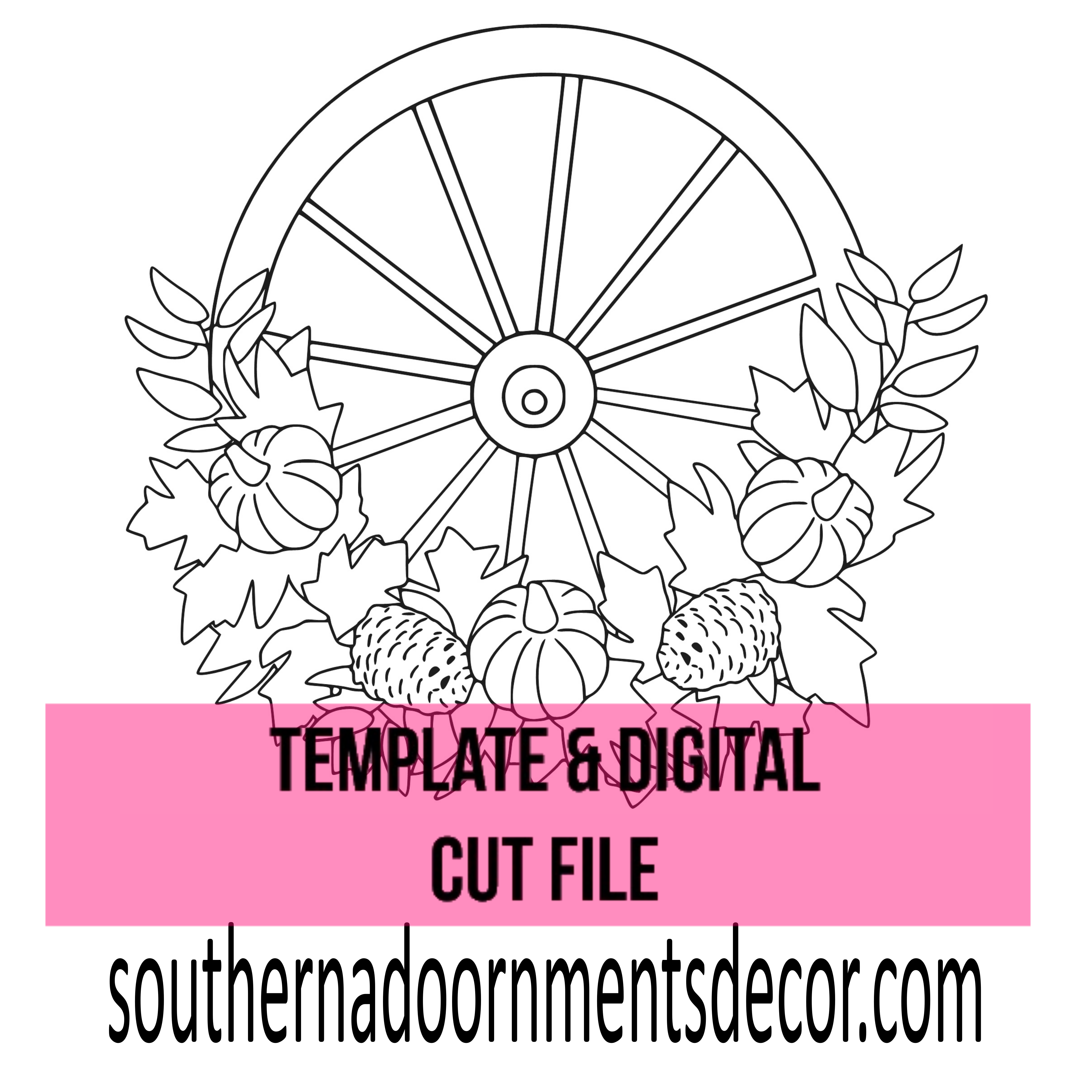 Floral Wagon Wheel Template & Digital Cut File