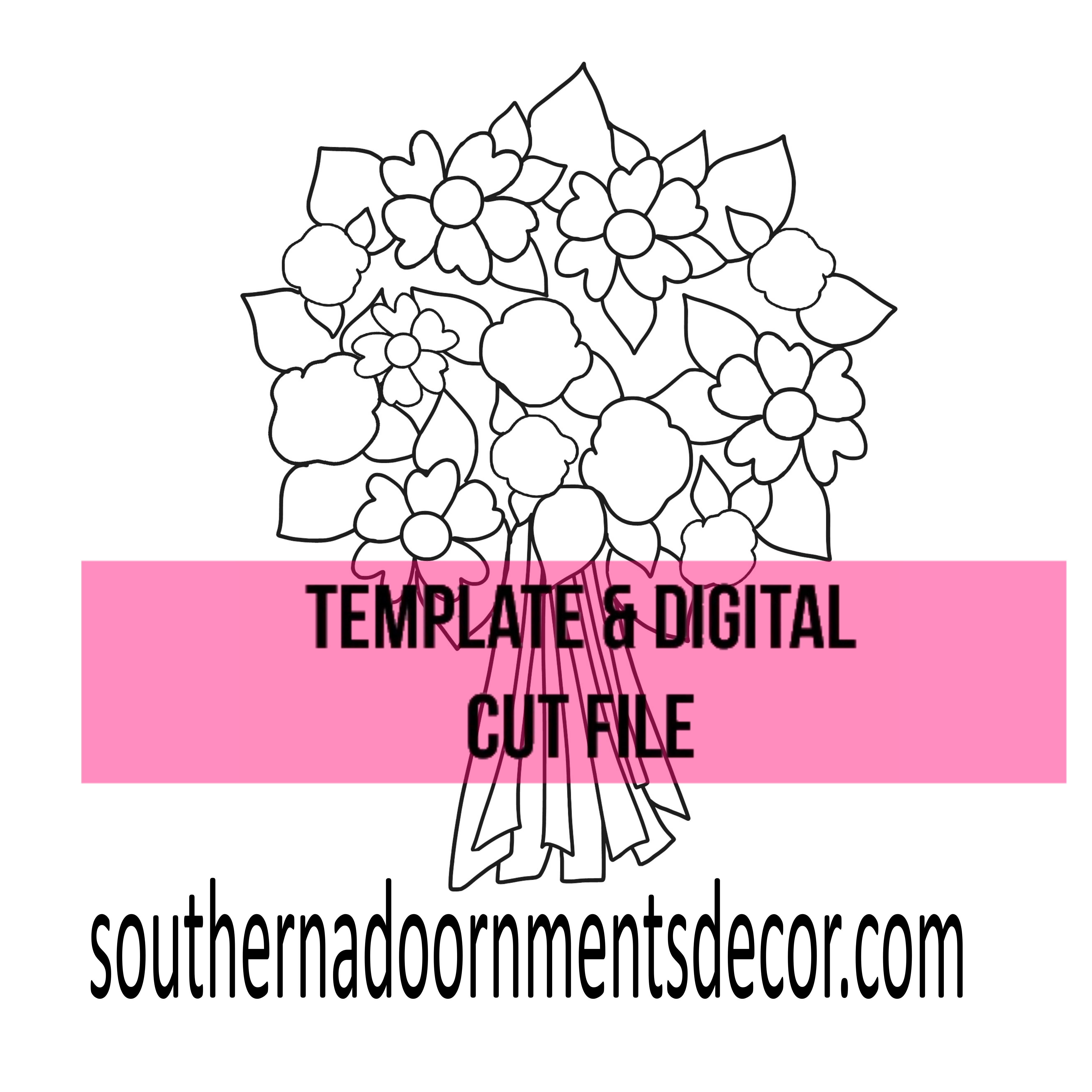 Flower Bouquet Template & Digital Cut File