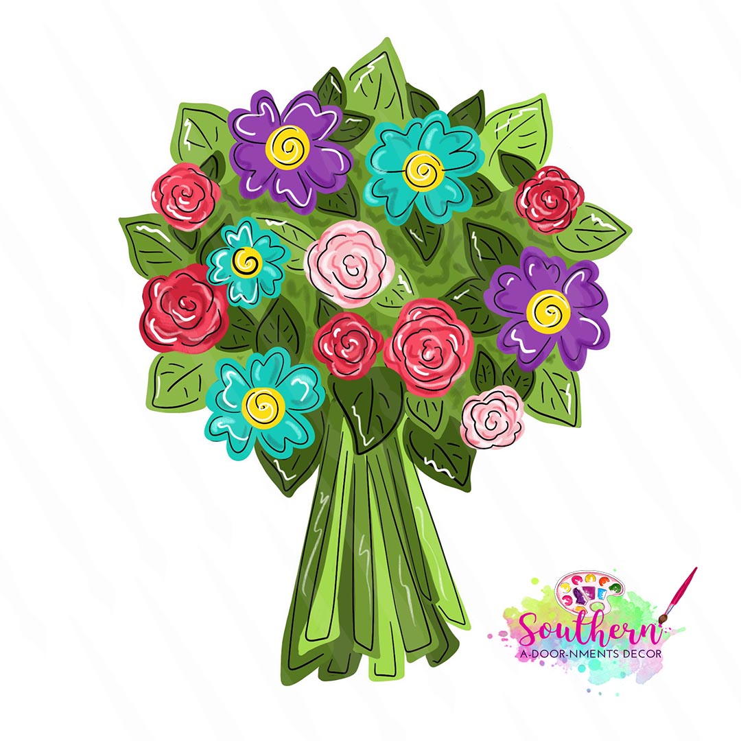 Flower Bouquet Template & Digital Cut File