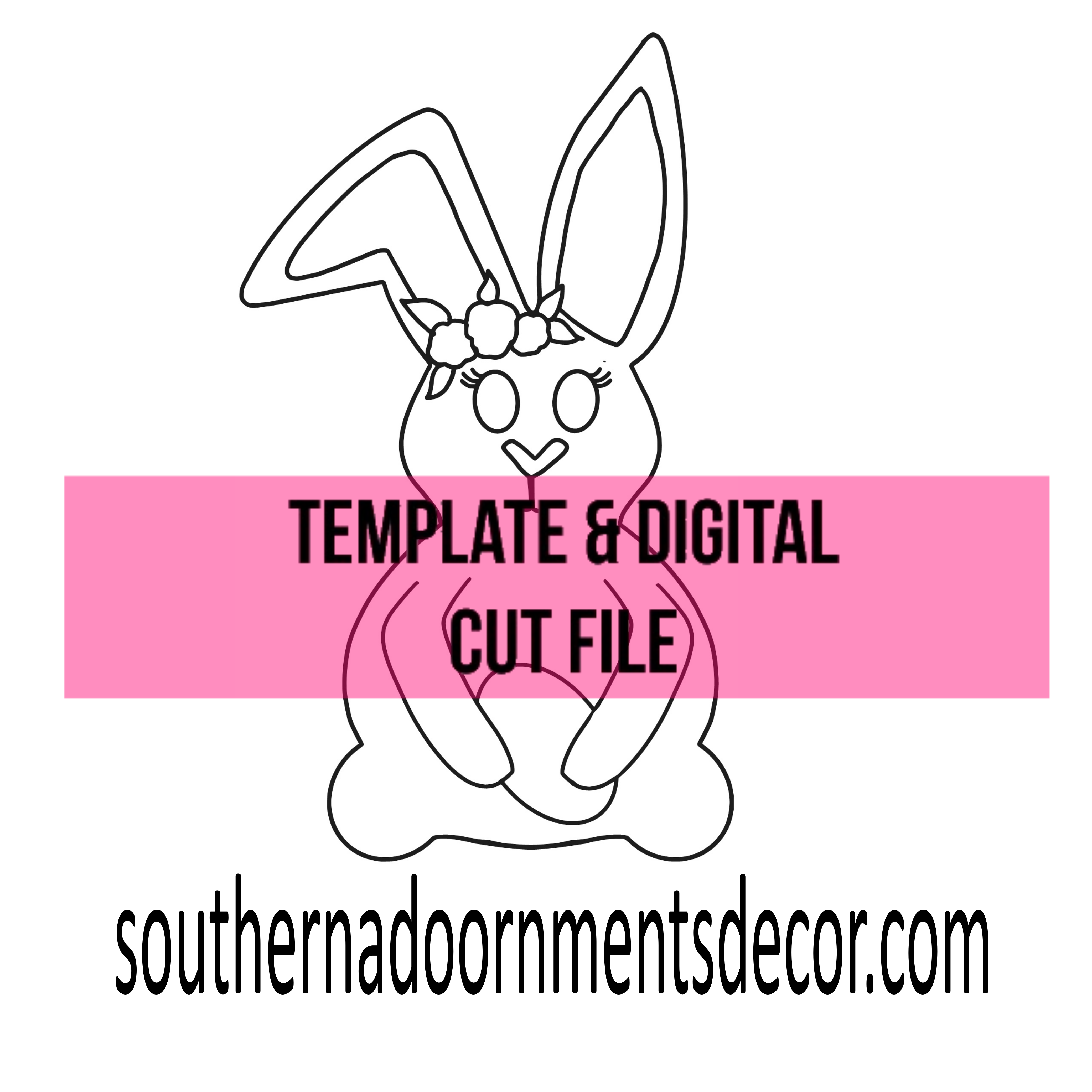 Flower Bunny Template & Digital Cut File