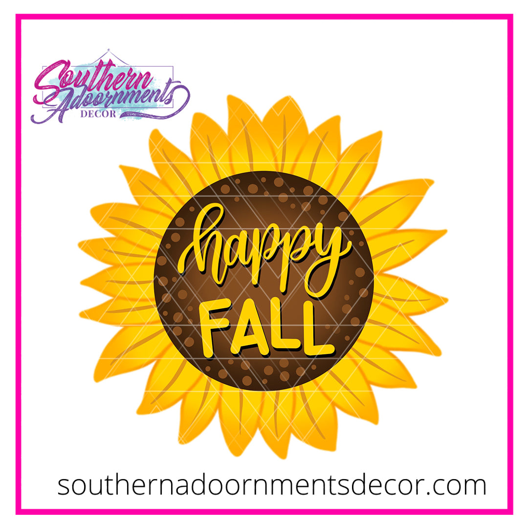 Happy Fall Sunflower Blank