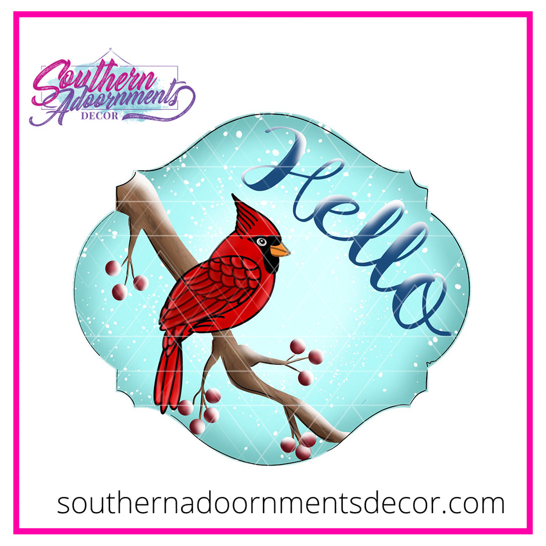 Hello Cardinal Pattern Cardinal Hello Template & Digital Cut File – Southern Adoornments Decor